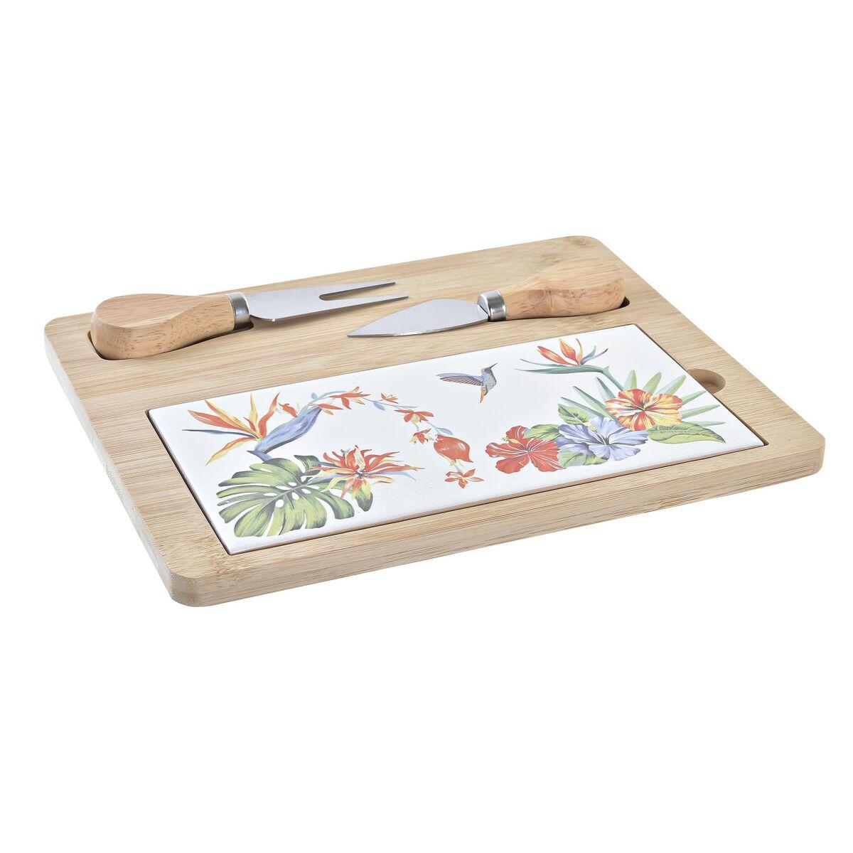 tagliere-per-formaggi-dkd-home-decor-bambu-gres-24-5-x-20-x-1-2-cm-4-unita