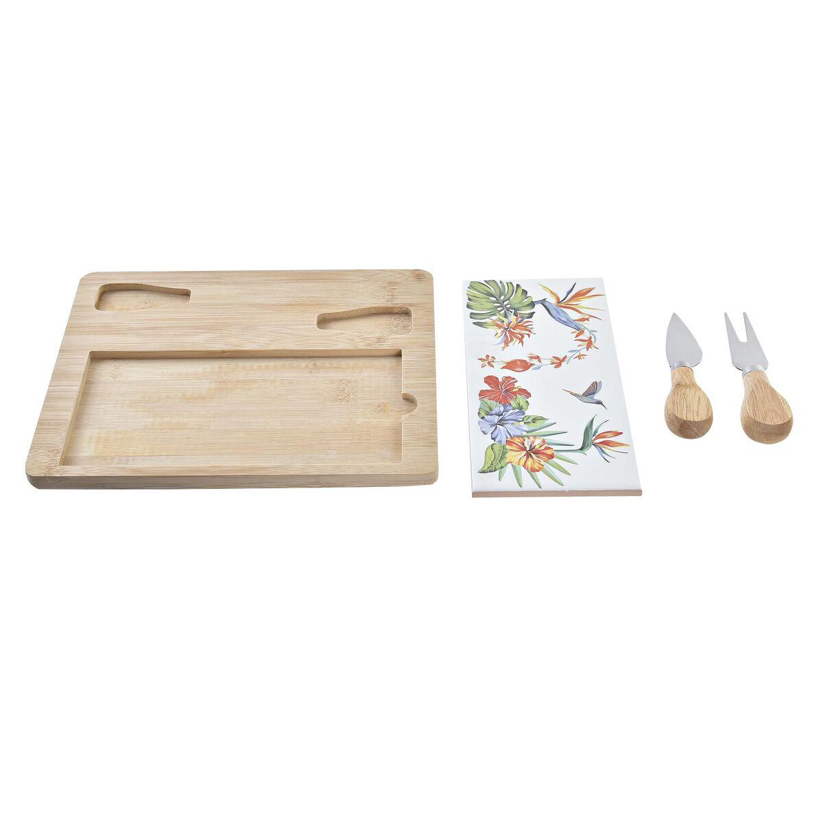 tagliere-per-formaggi-dkd-home-decor-bambu-gres-24-5-x-20-x-1-2-cm-4-unita