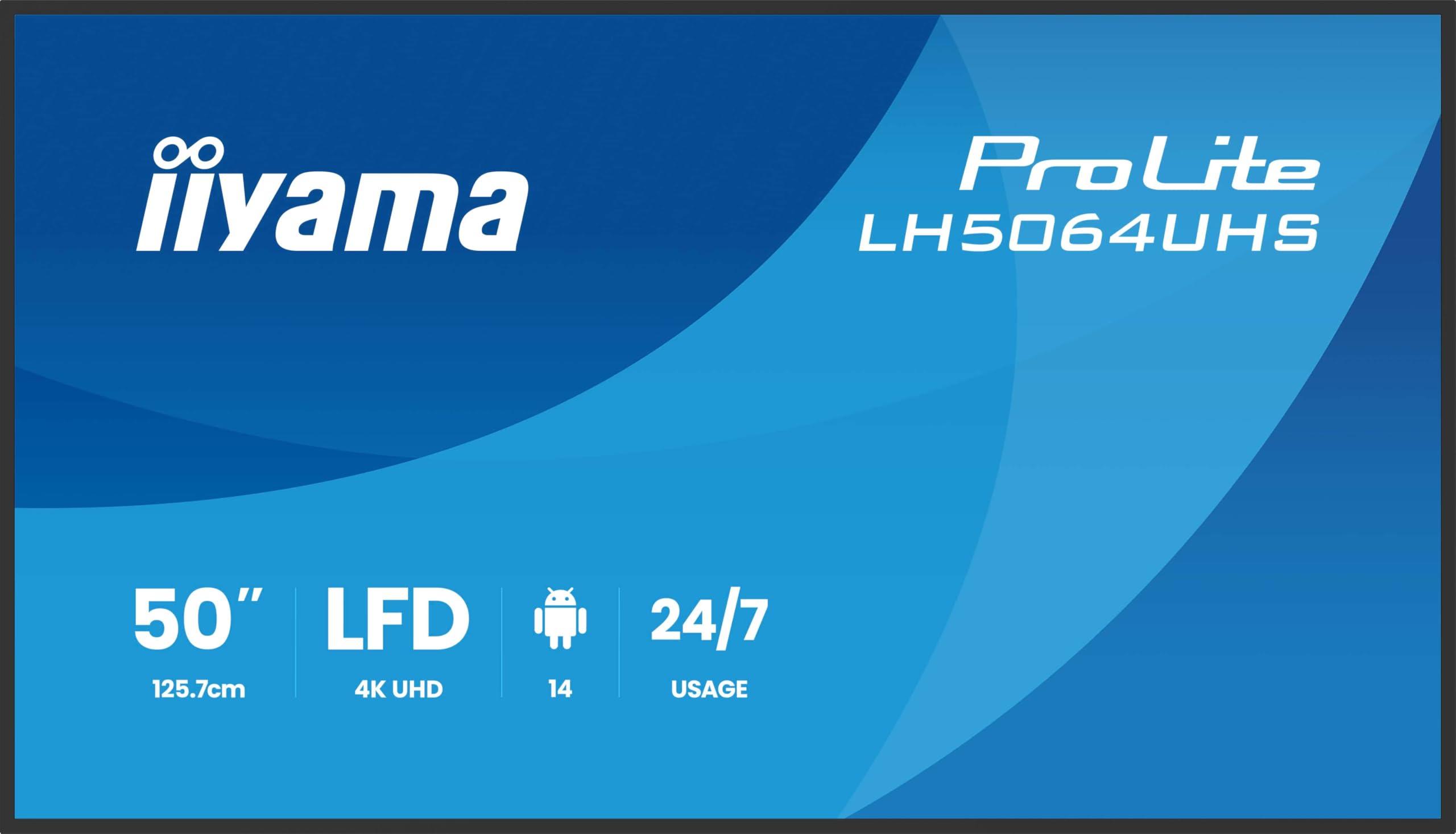 iiyama-prolite-lh5564uhs-b1ag-display-digitale-per-segnaletica-da-55-pannello-led-va-4k-uhd-hdmi-usb-c-usb2-0-rs-232c-rj45-android-14-os-iisignage-24-7-antiriflesso-nero