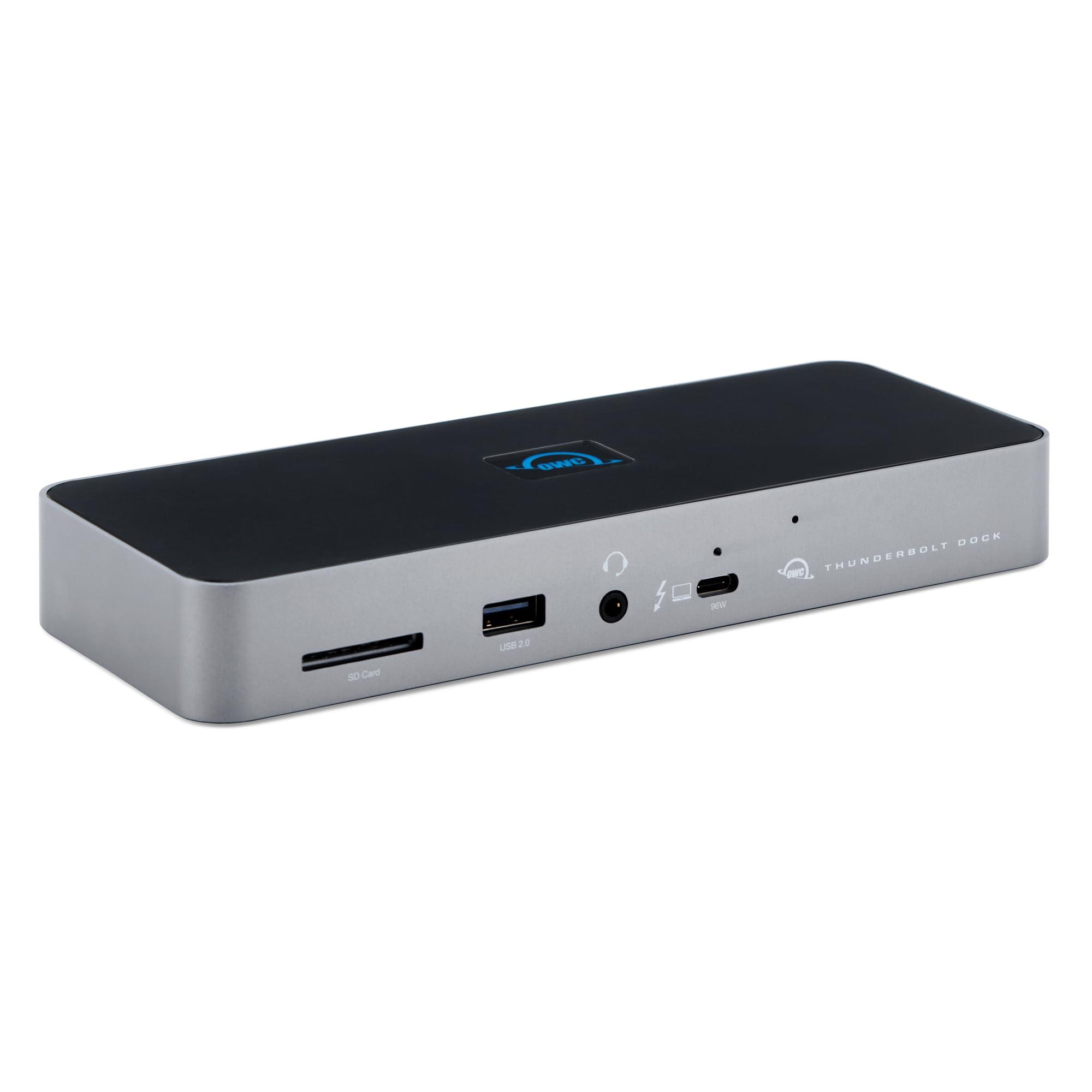 owc-thunderbolt-dock-4x-thunderbolt-4-usb-c-3x-usb-3-2-gen-2-type-a-fino-a-10gb-s-1250mb-s-compatibile-usb-2-0-3-0-1x-porta-usb-2-0-1x-gigabit-ethernet-stereo-da-3-5-mm-audio-1x-slot-sd