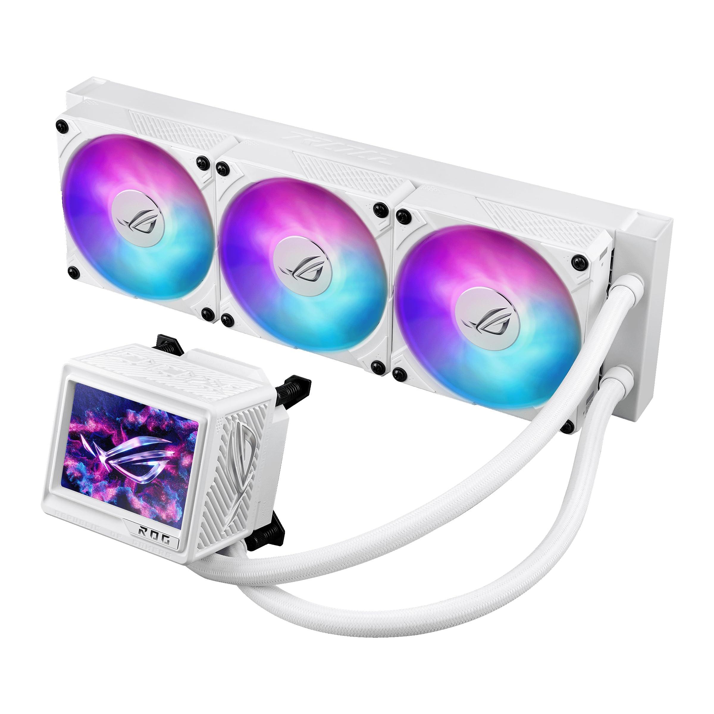 asus-rog-ryujin-iii-360-argb-extreme-white-dissipatore-a-liquido-all-in-one-con-pompa-emma-gen8-v2-tre-ventole-rog-rgb-per-un-elevato-flusso-d-aria-schermo-lcd-da-3-5-per-monitoraggio-bianco