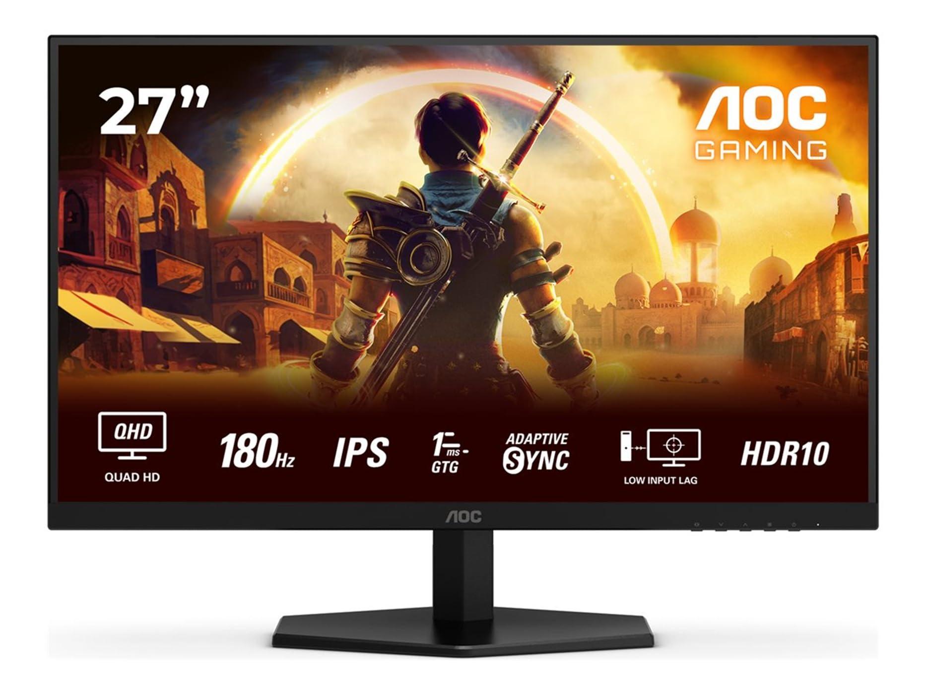 aoc-gaming-q27g42xe-monitor-quad-hd-da-27-pollici-180-hz-1-ms-freesync-prem-g-sync-comp-hdr10-2560x1440-2x-hdmi-2-0-1x-displayport-1-4-nero-27-pollice-qhd-regolazione-altezza-gsync
