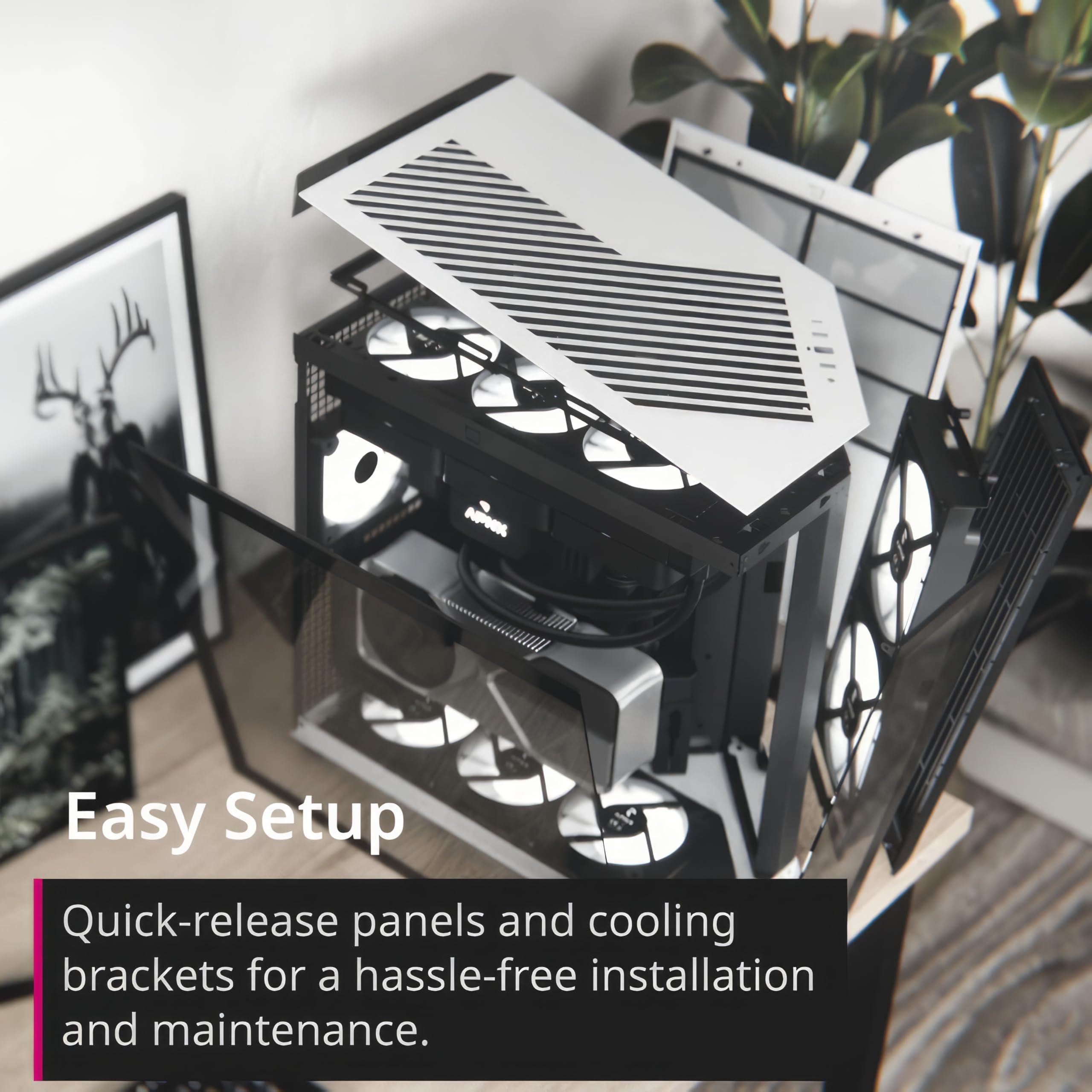 apnx-v1-custodia-per-pc-dual-chamber-atx-mid-tower-airflow-pannelli-panoramici-in-vetro-10-slot-per-ventola-supporto-radiatore-360-mm-ingresso-angolare-16-cm-x-2-staffe-della-ventola-montaggio