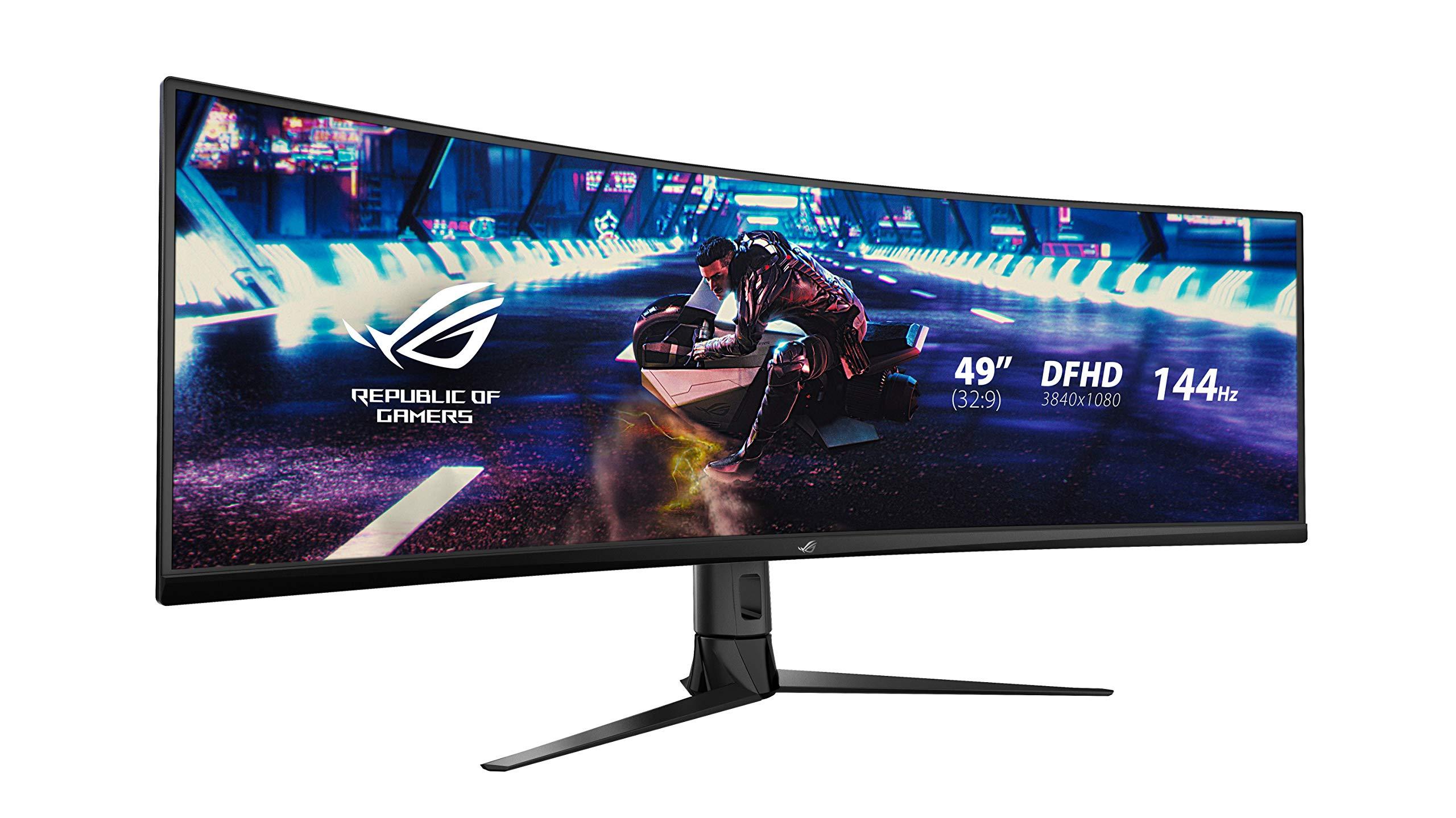 asus-rog-strix-xg49vq-monitor-gaming-49-3840x1080-144hz-formato-32-9-hdr400-freesync-2-hdr-riduzione-luce-blu-flicker-free-shadow-boost-gameplus-speaker-integrati-regolabile-nero