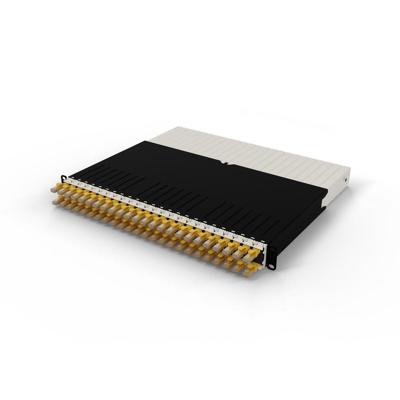 patchbox-one-8-ru-cat-6a-pannello-patch-a-24-porte-con-sistema-di-gestione-dei-cavi-retrattile-per-rack-da-19-include-cavi-di-rete-piatti-da-10-gb-facile-configurazione-di-rete-e-rack-per-server