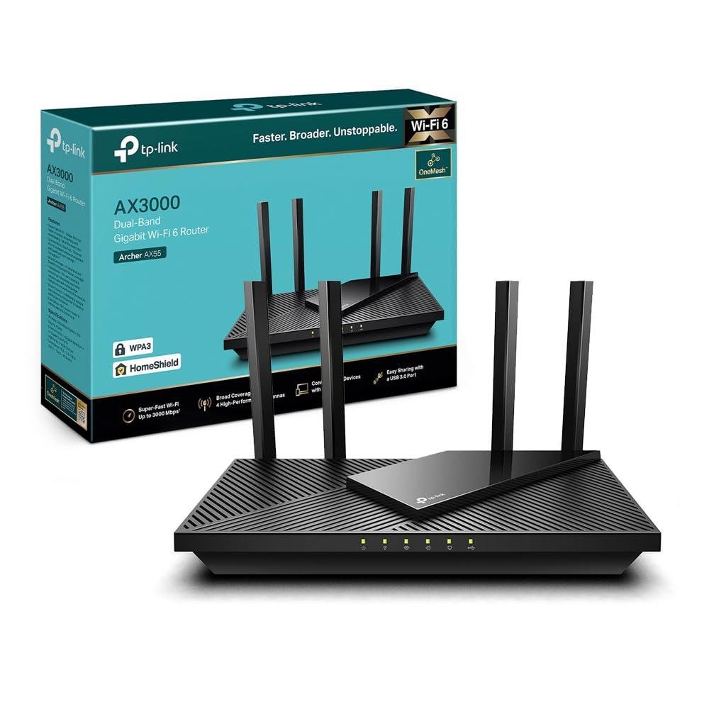 tp-link-archer-ax55-router-wifi-6-dual-band-ax-3000-mbps-5-porte-gigabit-1-porta-usb-3-0-tp-link-homeshield-onemesh-router-f-ftth-fttb-ethernet-tether-app-compatibile-con-alexa-nero