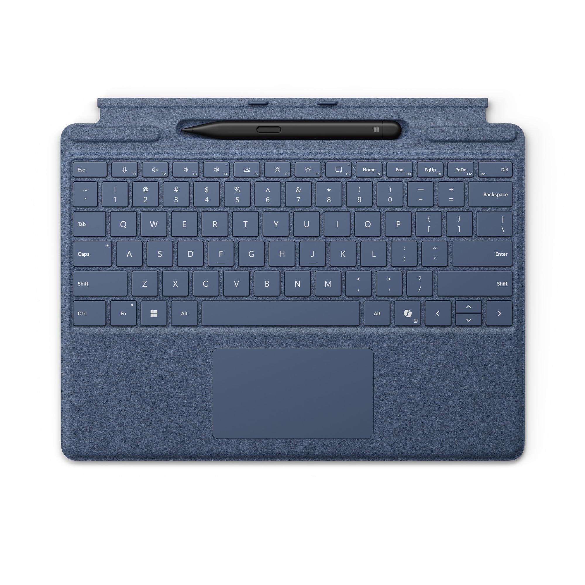 microsoft-surface-pro-keyboard-tastatur-mit-trackpad-beschleunigungsmesser-surface-slim-pen-2-ablage-und-ladeschale-qwertz-deutsch-sterreichisch-saphir-mit-slim-pen-2-f-r-surface-pr