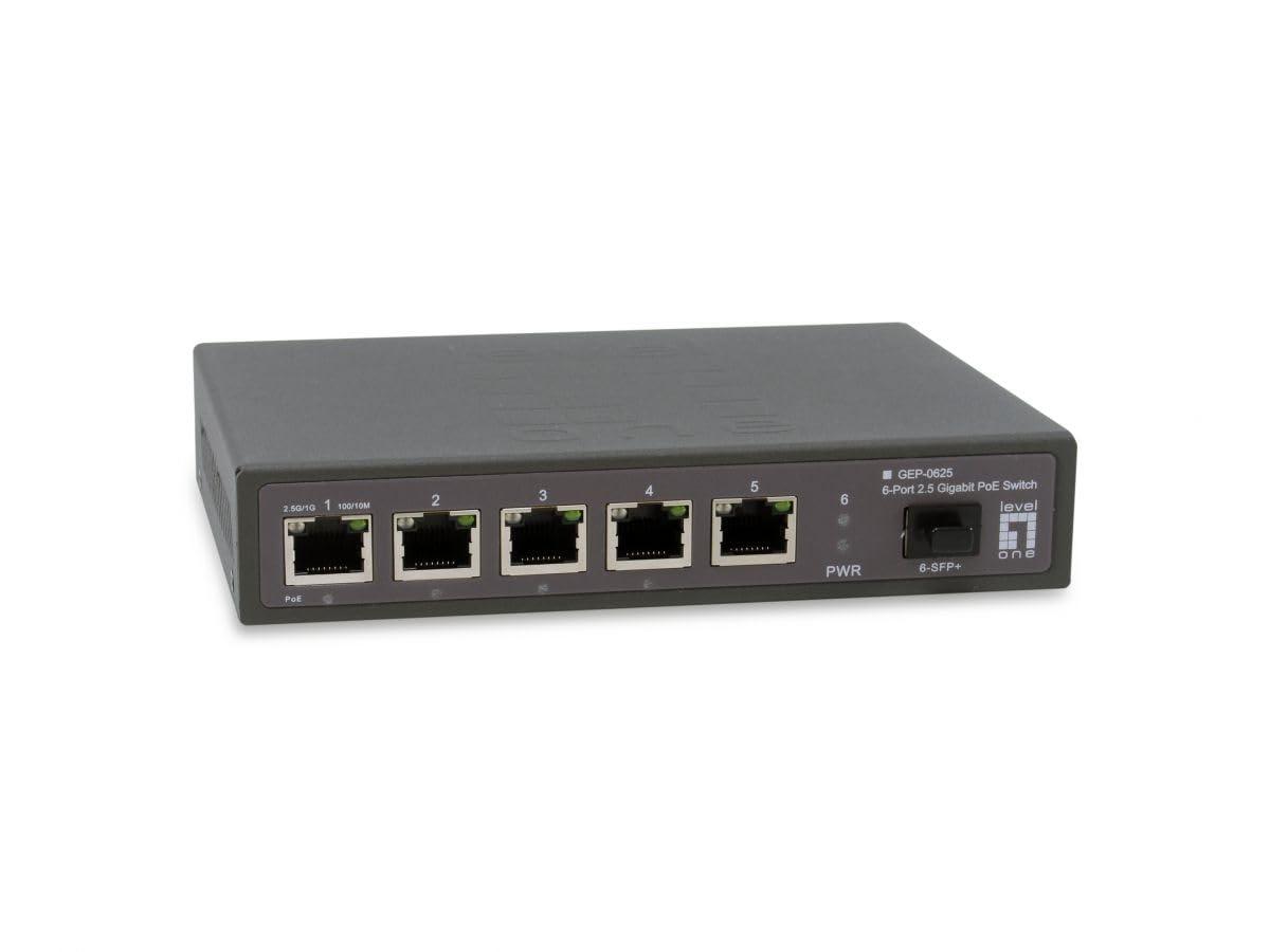 levelone-gep-0625-switch-di-rete-6-porte-da-2-5-gbe-8-x-poe-57-w