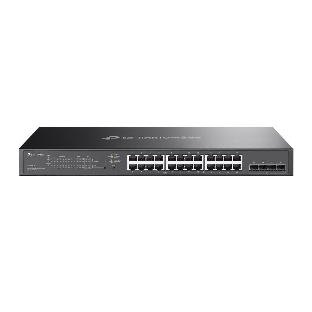 tp-link-sg2428lp-switch-poe-gigabit-a-28-porte-16x-porte-gigabit-poe-802-3af-at-30w-budget-totale-150w-switch-di-rete-switch-ethernet-omada-splitter-ethernet-custodia-in-metallo-gestione