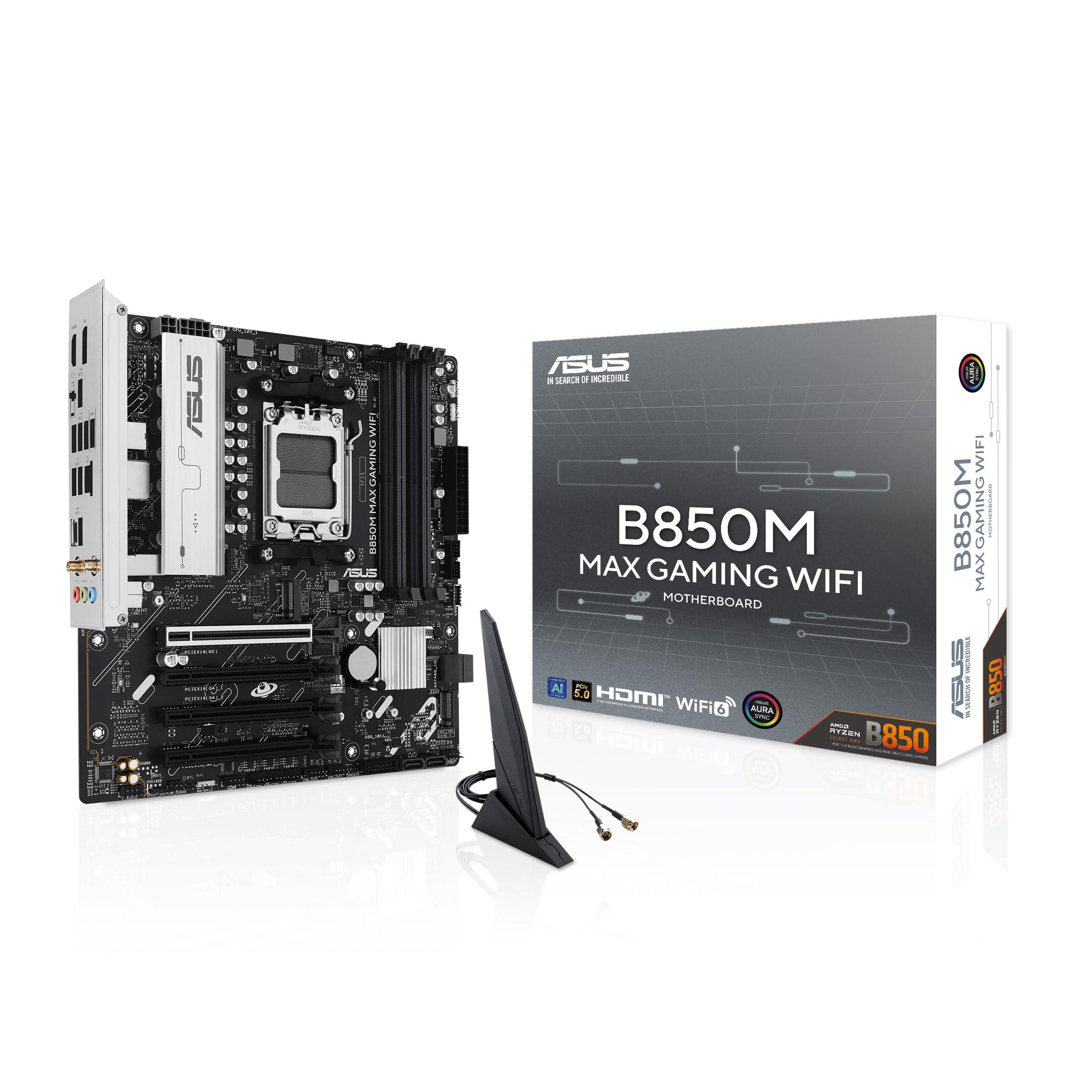 asus-b850m-max-gaming-wifi-scheda-madre-amd-mamd-atx-8-2-1-fasi-di-alimentazione-slot-ddr5-pcie-5-0-ready-3-slot-m-2-wifi-6-ethernet-1gb-usb-a-usb-c-hdmi-bios-flashback-e-aura-sync-nera