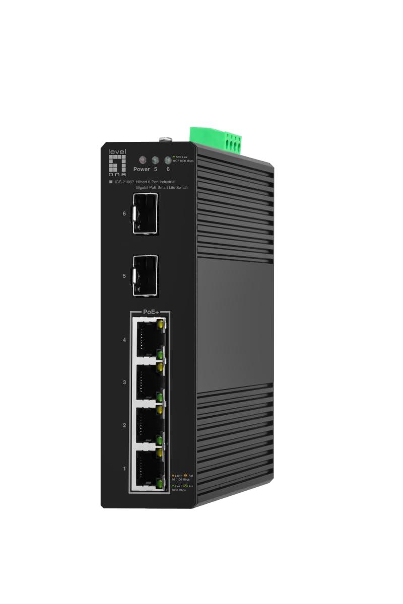 levelone-igs-2106p-hilbert-switch-industriale-a-6-porte-gigabit-poe-smart-lite-2-x-sfp-4-uscite-poe-802-3at-af-poe