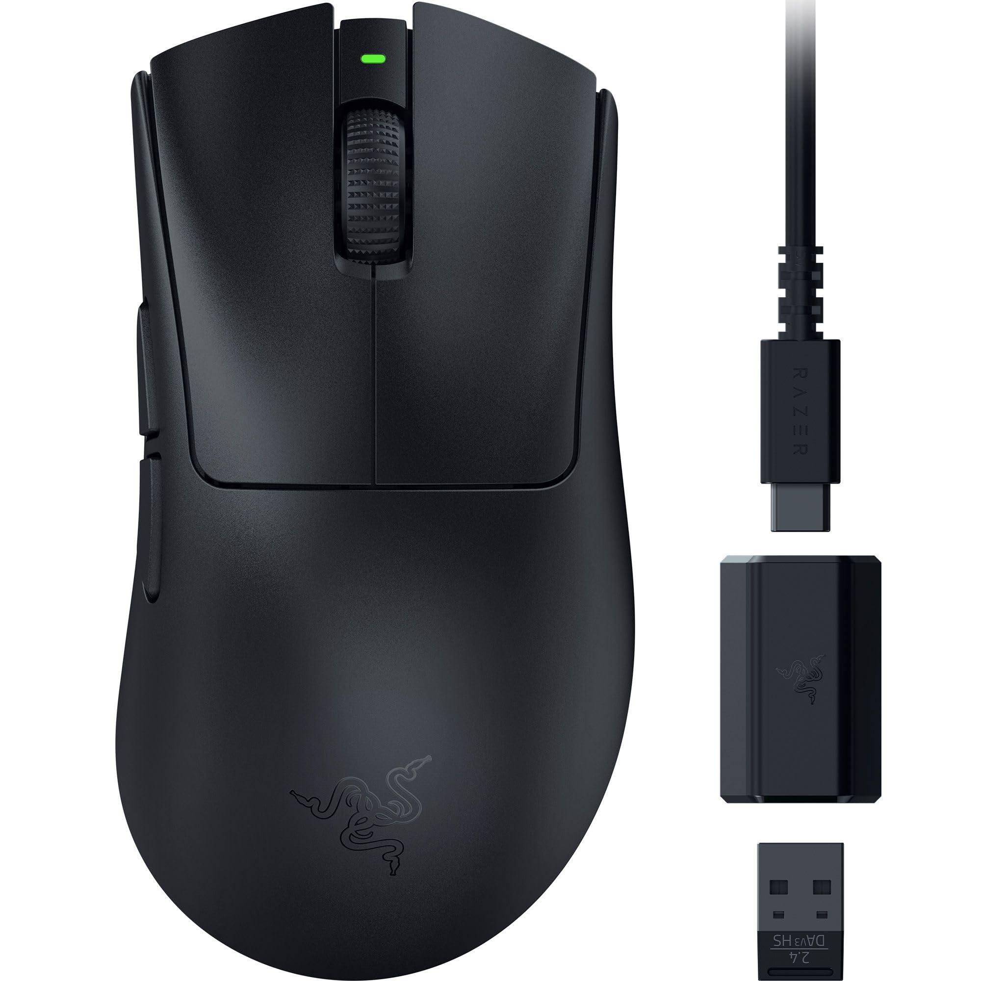 razer-deathadder-v3-hyperspeed-mouse-da-gioco-e-sport-ergonomico-senza-fili-ultra-leggero-con-26k-dpi-55g-rivestimento-soft-touch-100-ore-di-durata-della-batteria-hyperspeed-8k-hz-nero