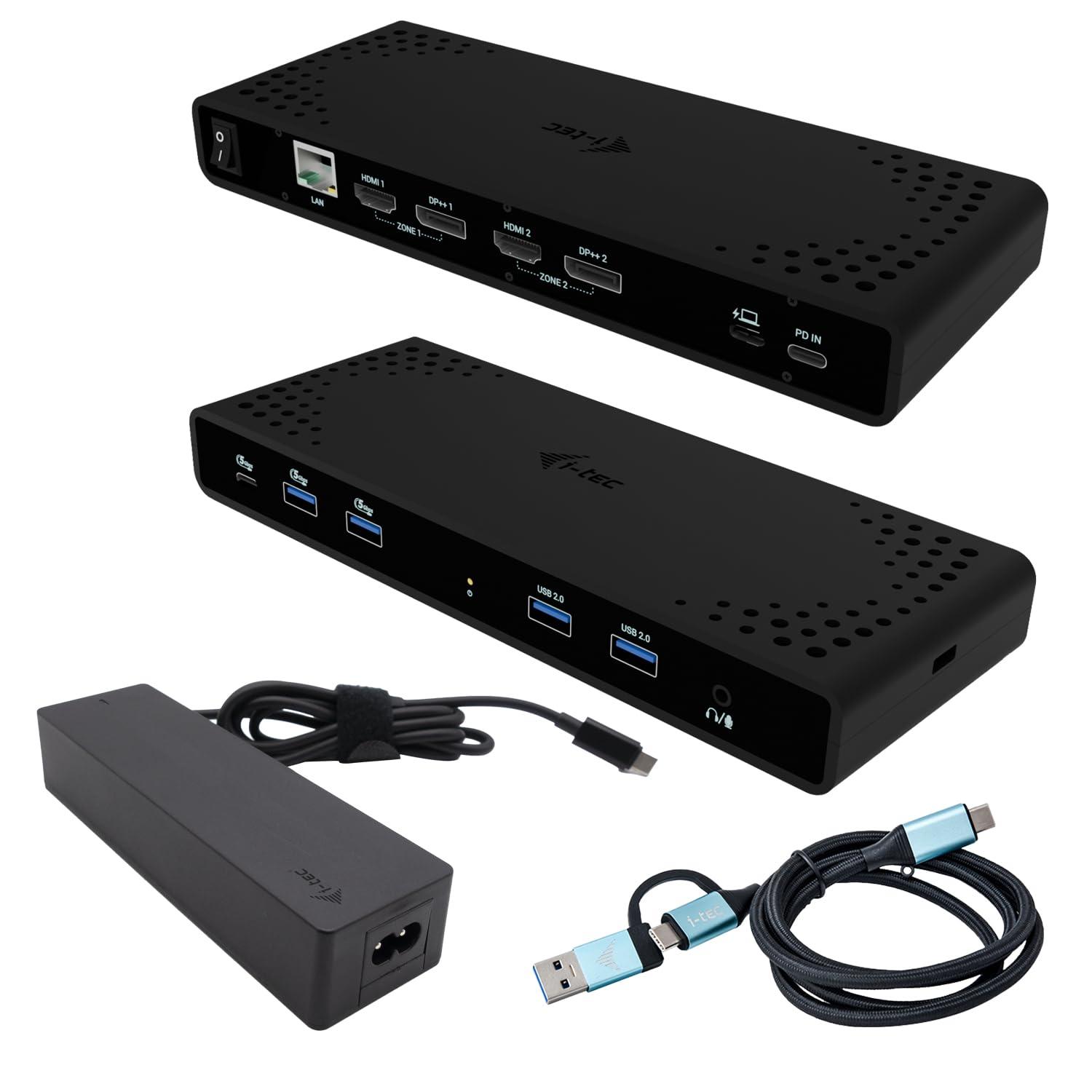 i-tec-cadua4kdockpdb100uk-replicatore-di-porte-e-docking-station-per-laptop-cablato-usb-3-2-gen-1-3-1-gen-1-type-c-nero-i-tec-universal-dual-4k-dock-pd-85w-incl-usb-c-charger-100w