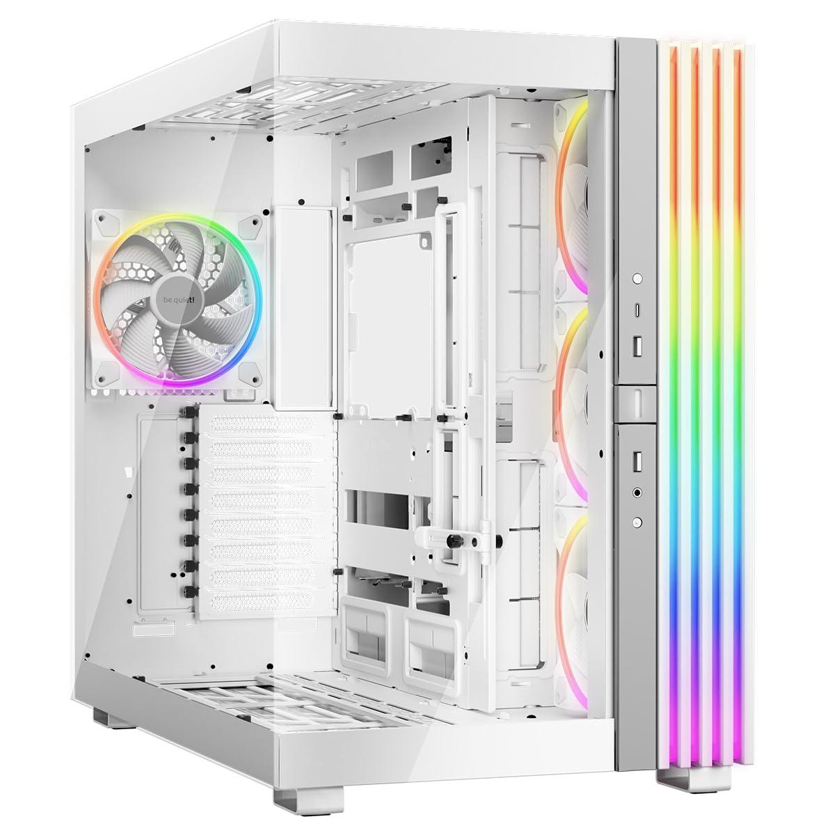be-quiet-light-base-900-fx-white-pc-case-vista-panoramica-mozzafiato-show-case-design-dual-chamber-striscia-led-argb-massiccia-4-light-wings-pwm-white-invertita-e-orizzontale