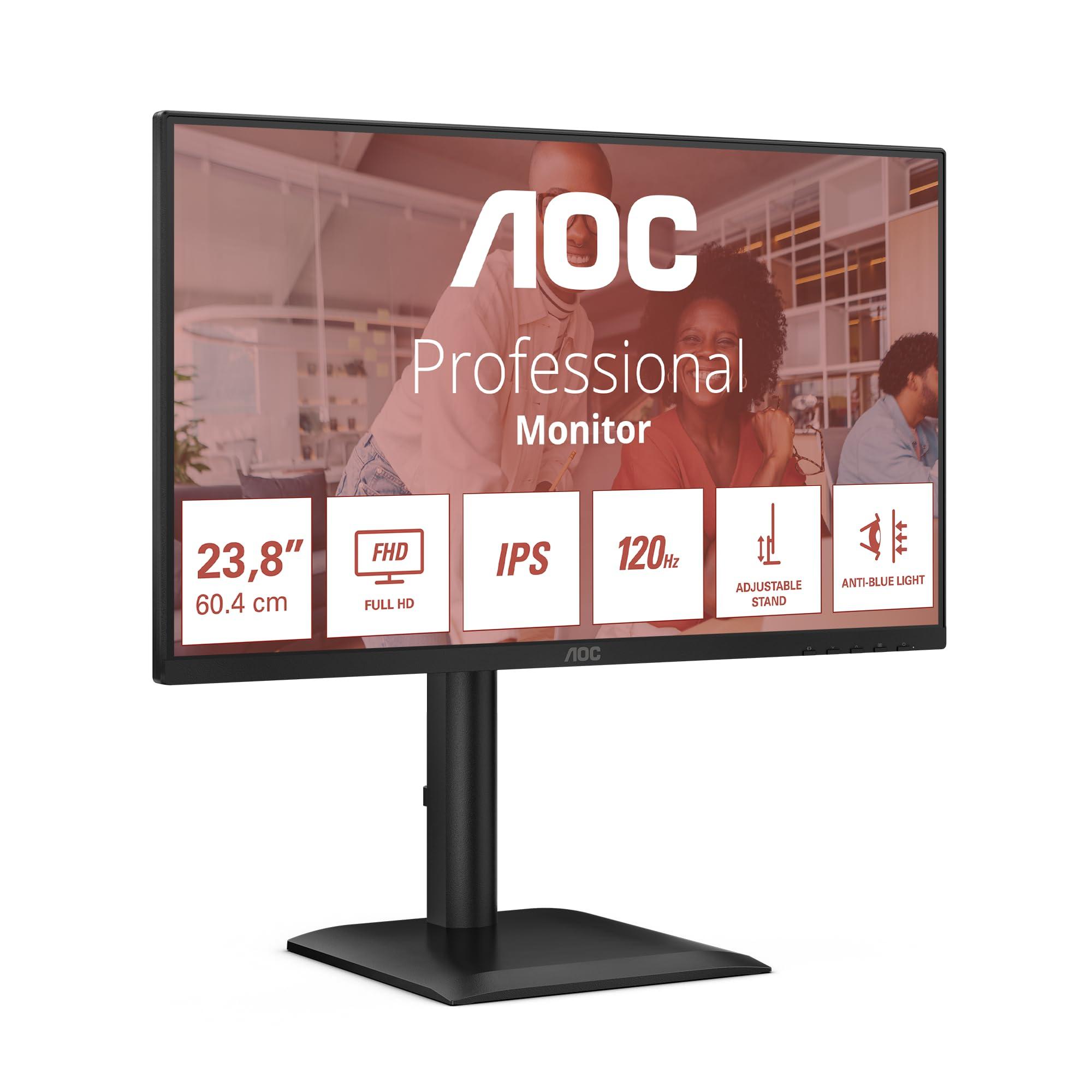 aoc-monitor-24e4cv-da-24-pollici-fhd-120-hz-ips-gtg-4-ms-sincronizzazione-adattiva-modalita-hdr-regolazione-dell-altezza-altoparlante-1920-x-1080-hdmi-1x-1-2-dp-1x-1-4-hub-usb-nero