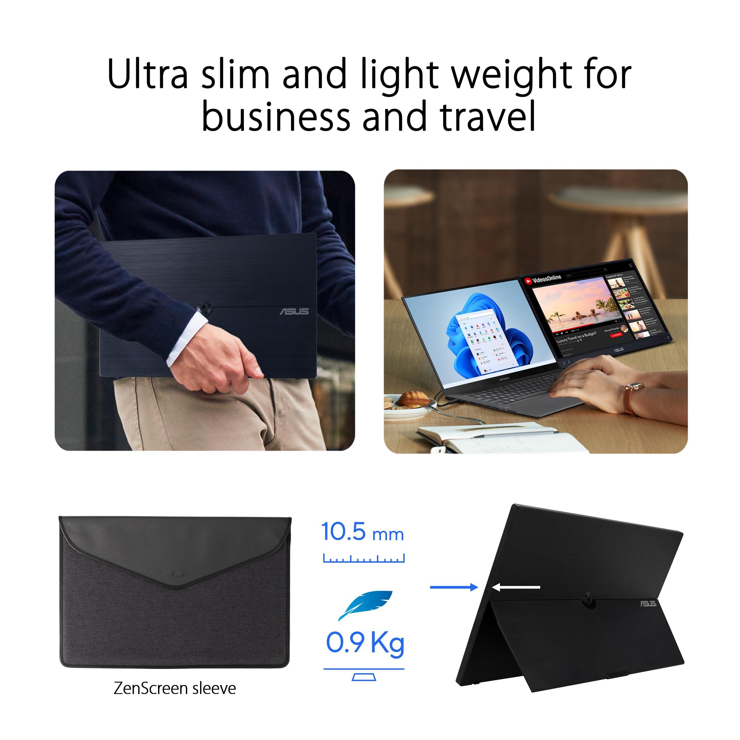 asus-zenscreen-monitor-portatile-15-6-1080p-fhd-mb16acv-monitor-da-viaggio-ips-usb-c-e-usb-3-0-trattamento-antibatterico-cavalletto-integrato-monitor-per-laptop-e-macbook