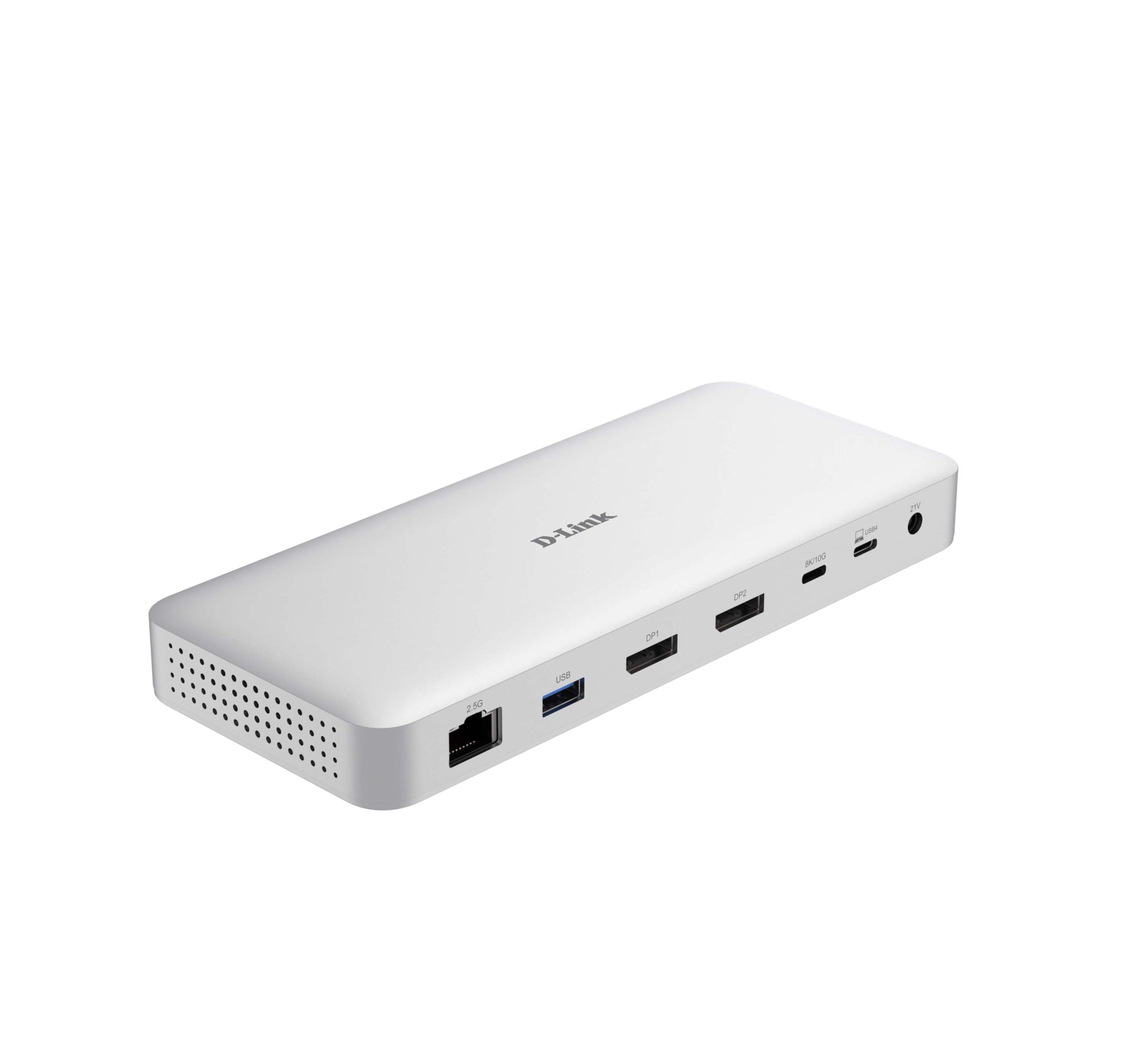 d-link-duf-901-9-in-1-docking-station-usb4-hub-usb-c-con-doppio-display-8k-40gbps-2-5gbe-lan-100w-pd-usb-3-1-usb-c-displayport-compatibile-con-mac-e-windows