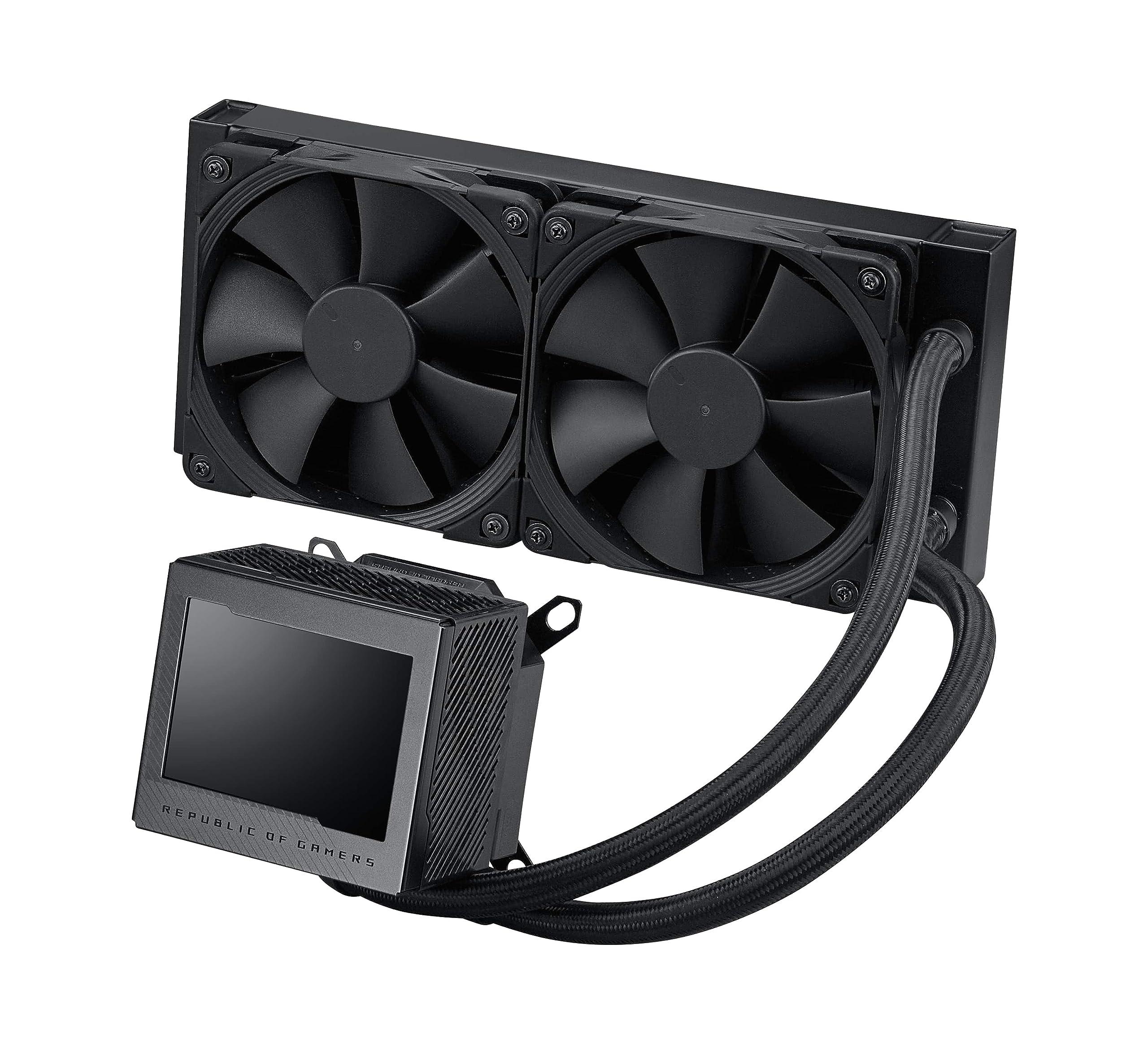 asus-rog-ryujin-iii-240-dispositivo-di-raffreddamento-a-liquido-all-in-one-cooler-cpu-con-lcd-da-3-5-pompa-asetek-di-8a-generazione-ventole-del-radiatore-noctua-2000-pwm-da-120-mm-nero