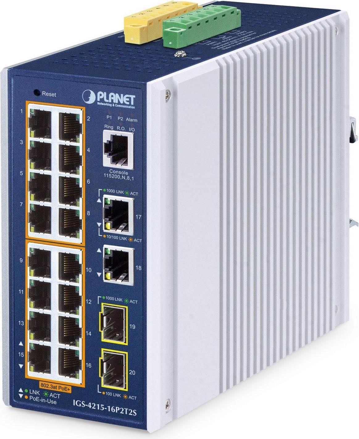 planet-ip30-industrial-l2-l4-16-port-gestito-l2-l4-gigabit-ethernet-10-100-1000-supporto-power-over-ethernet-poe-alluminio-blu