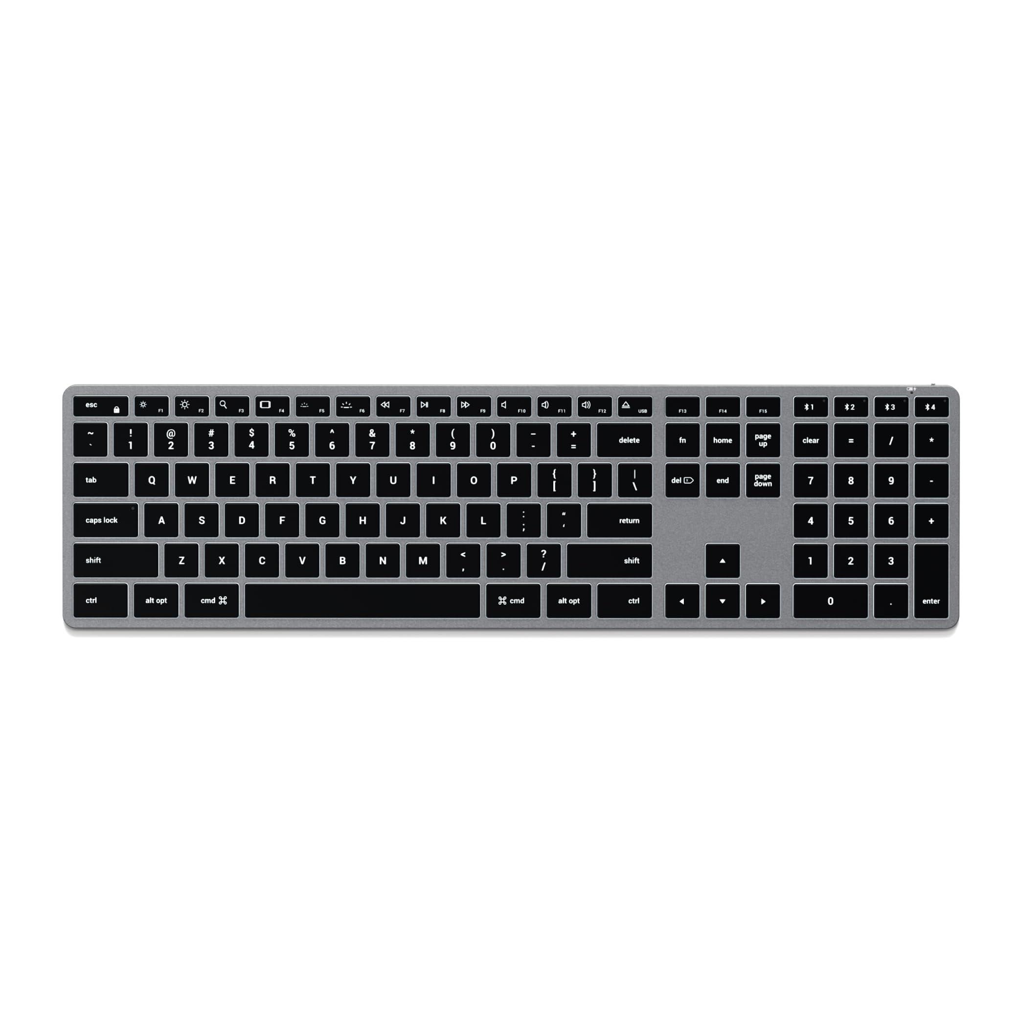 satechi-slim-x3-bluetooth-wireless-tastiera-layout-qwerty-stati-uniti-tastierino-numerico-retroilluminato-multi-dispositivo-per-macbook-air-e-pro-m5-m4-mac-mini-ipad-air-e-pro-imac-grigio