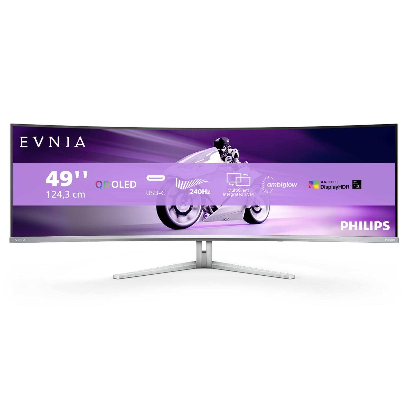 philips-evnia-49m2c8900-monitor-da-gioco-curvo-oled-dqhd-da-49-pollici-240-hertz-0-03-ms-gtg-hdr400-ambiglow-5120x1440-hdmi-2-1-displayport-2-1-usb-c-hub-usb-bianco