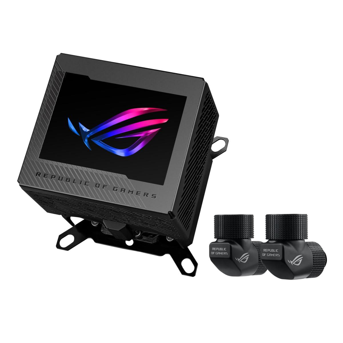asus-rog-ryujin-iii-wb-sistema-di-raffreddamento-ad-acqua-ad-anello-aperto-water-block-con-178-alette-di-micro-raffreddamento-schermo-lcd-da-3-5-con-elementi-a-tema-rog-nero