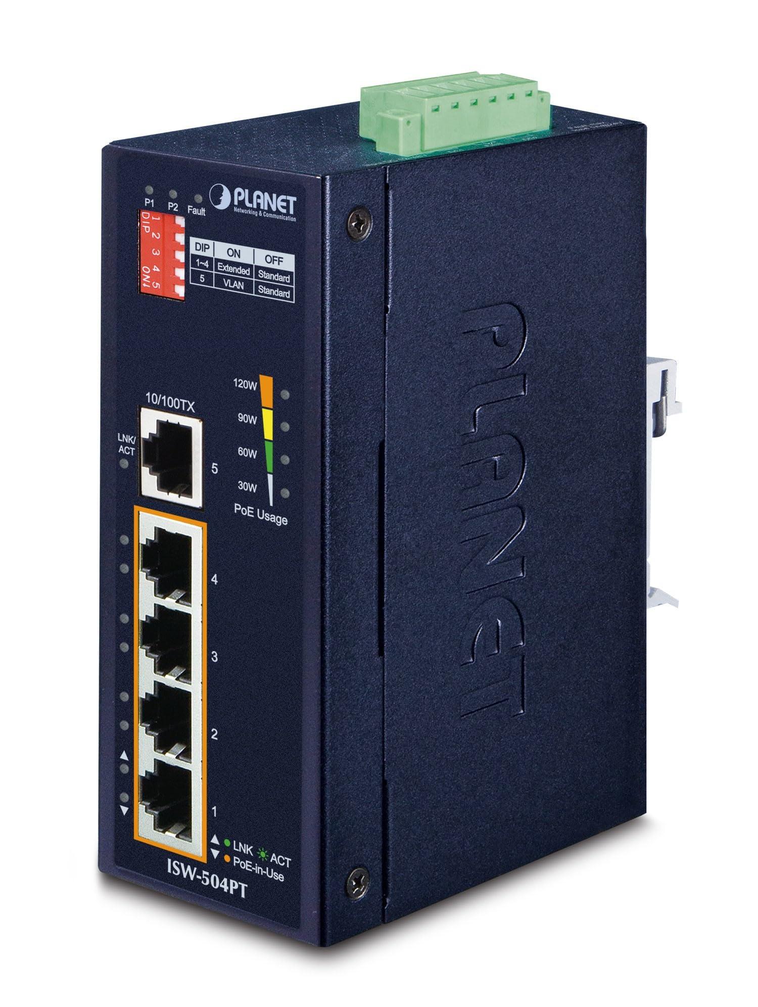 planet-isw-504pt-switch-di-rete-no-gestito-l2-fast-ethernet-10-100-nero-supporto-power-over-ethernet-poe
