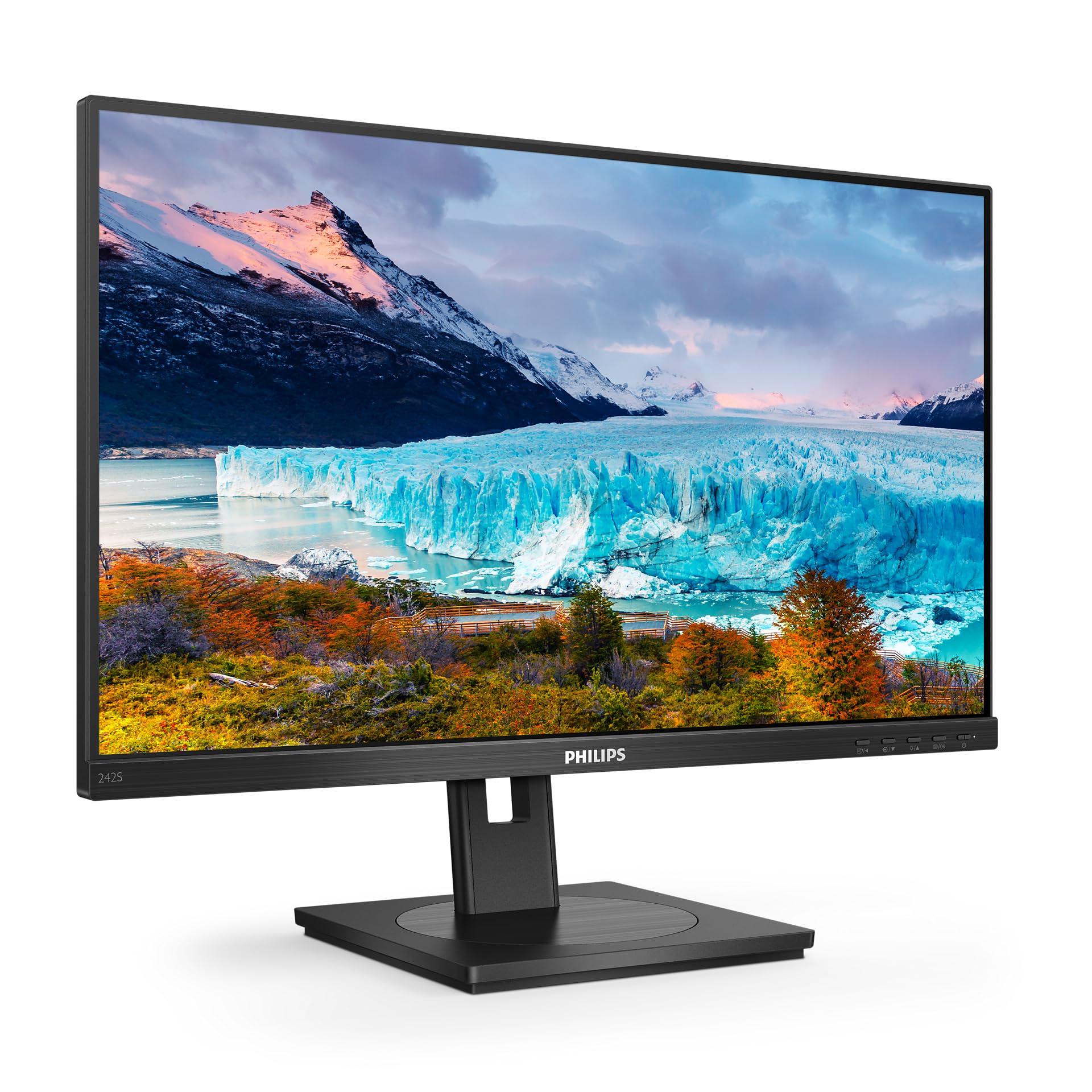 philips-242s1ae-monitor-fhd-da-24-pollici-regolabile-in-altezza-1920-x-1080-75-hz-vga-dvi-hdmi-displayport-colore-nero