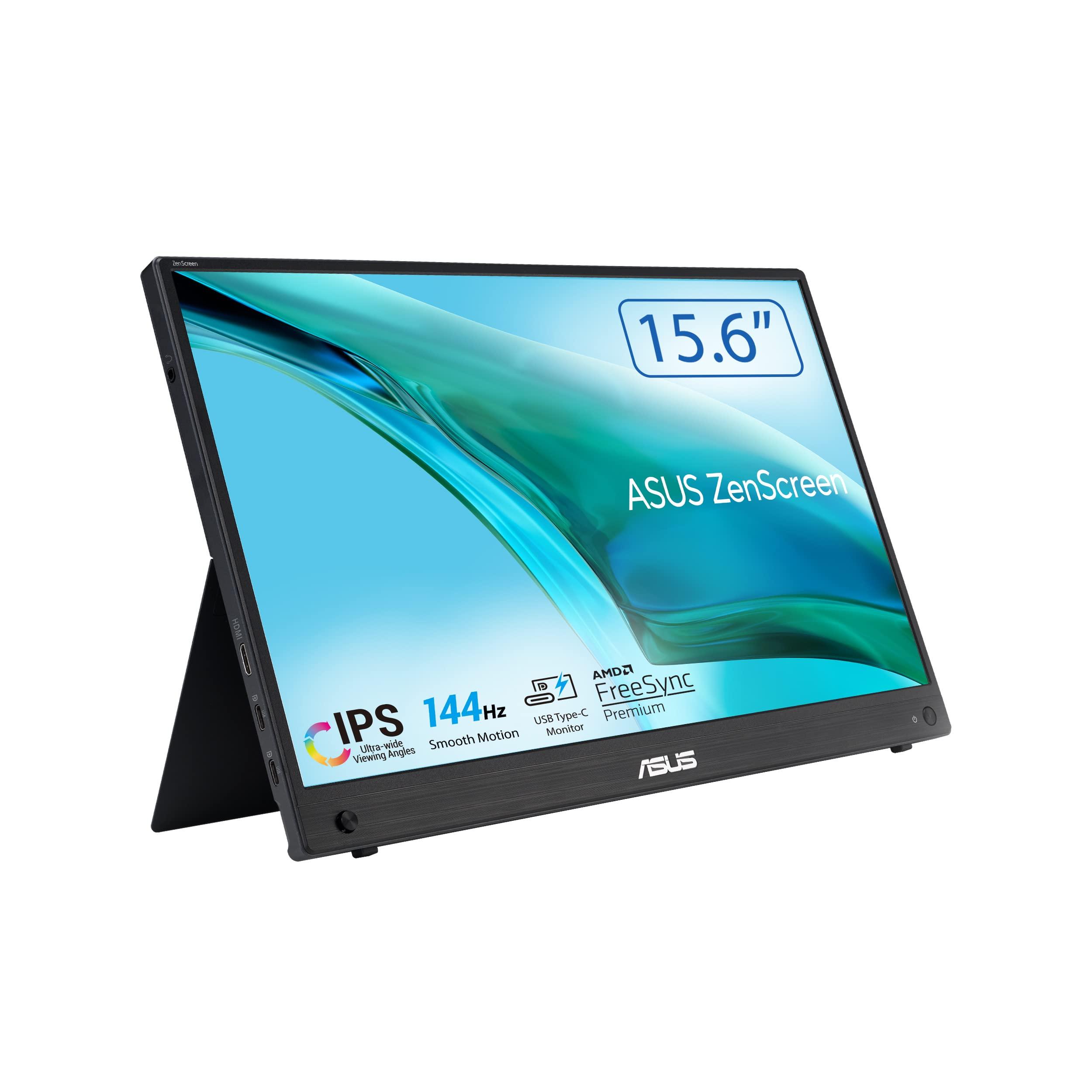 asus-zenscreen-mb16ahg-monitor-portatile-16-pollici-15-6-fhd-1920-x-1080-ips-144hz-usb-c-mini-hdmi-freesync-premium-attacco-per-treppiede-filtro-luci-blu-anti-sfarfallio-nero