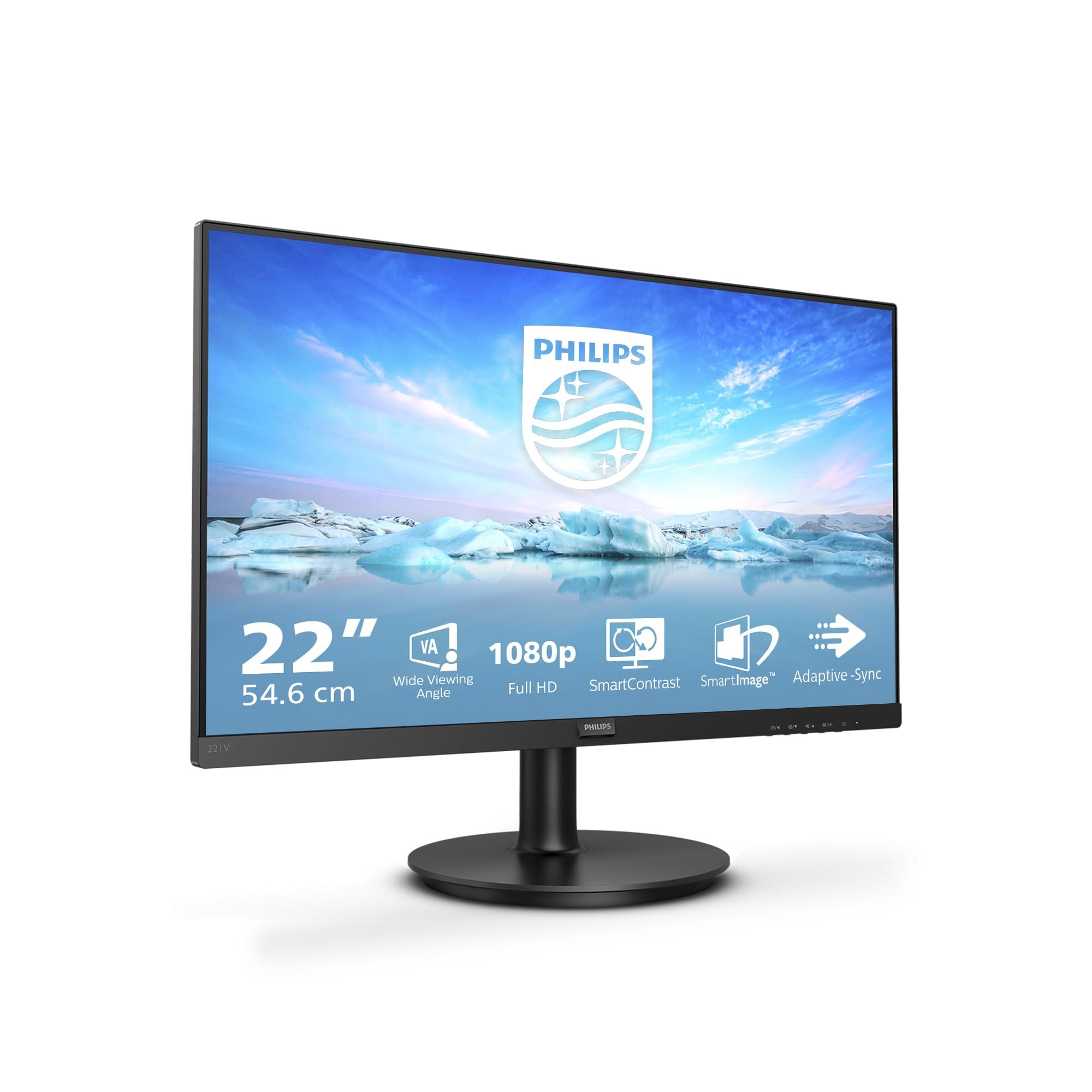 philips-monitor-gaming-221v8a-da-22-adaptive-sync-75-hz-va-full-hd-4-ms-hdmi-vga-casse-audio-integrate-attacco-vesa-nero