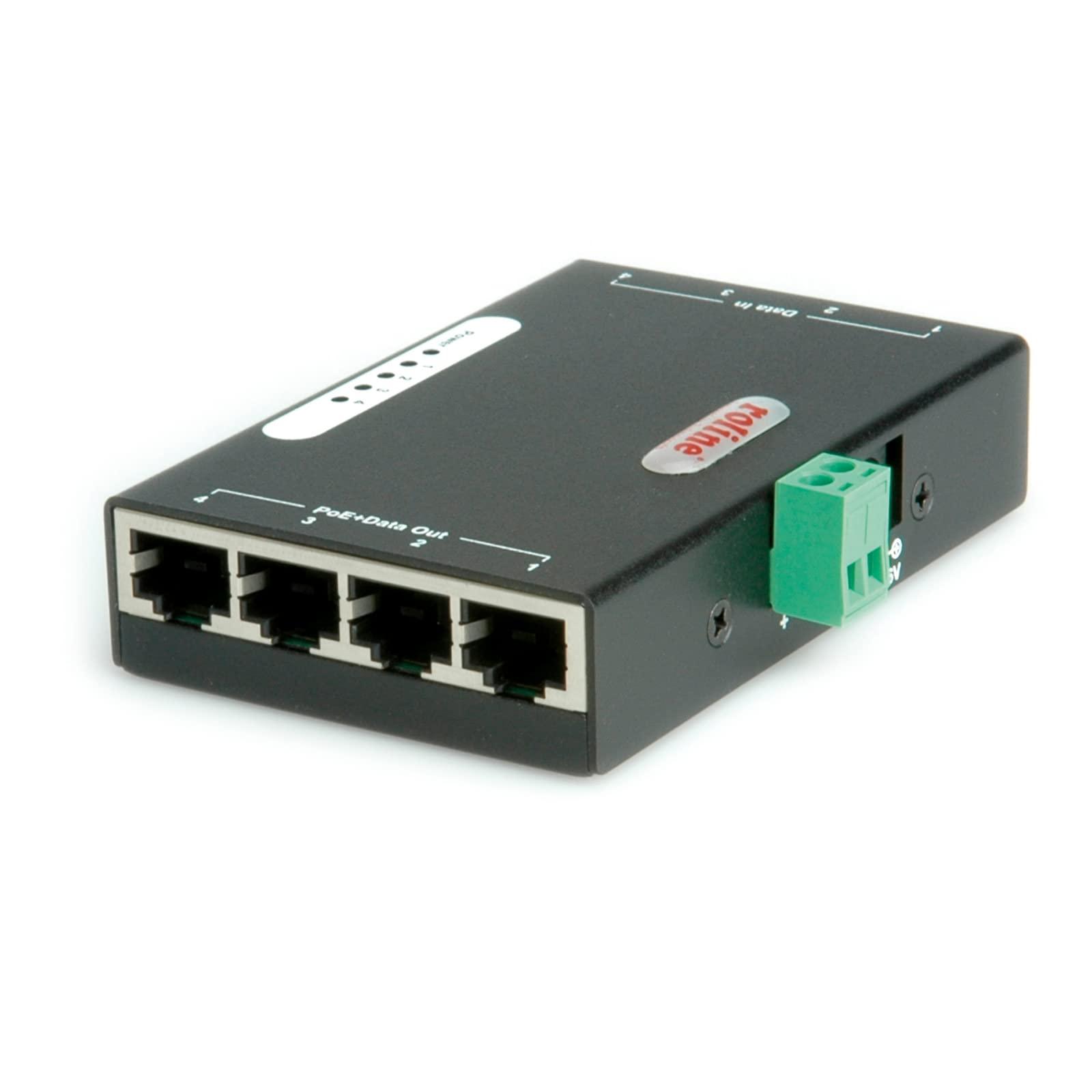 roline-21131198-gigabit-ethernet-poe-injector-4-porte