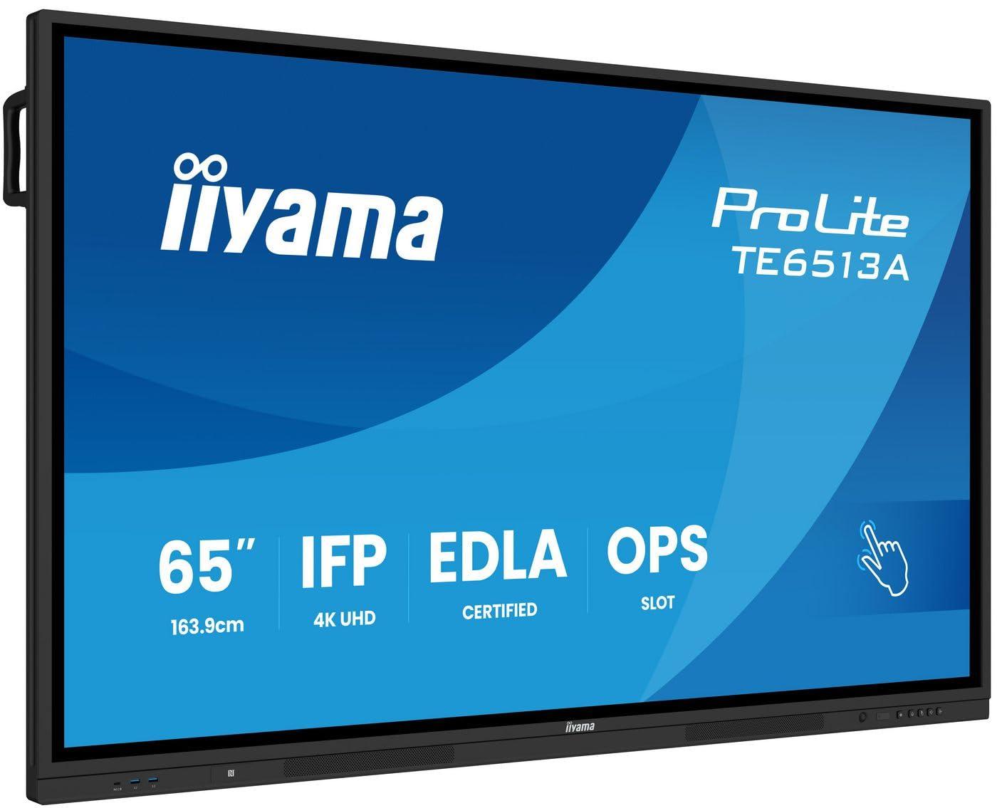 iiyama-prolite-te6513a-b1ag-display-ips-led-grande-formato-da-163-9-cm-64-5-4-k-uhd-40-punti-touch-puretouch-ir-hdmi-dp-usb-c-usb3-2-rs-232c-rj45-hdmi-out-7h-ops-wifi-android-14-os-icontrol