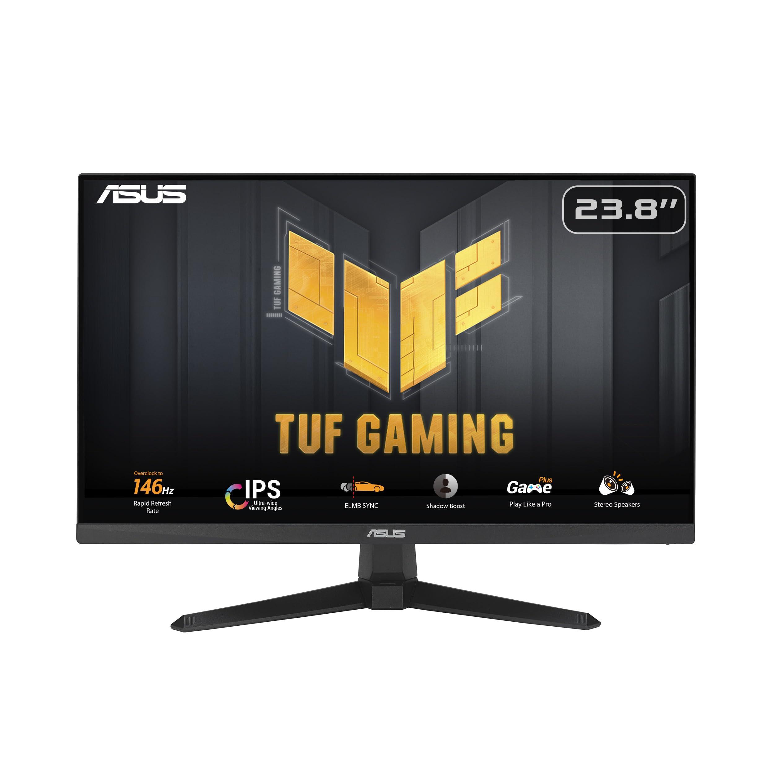 asus-tuf-gaming-vg249qe5a-monitor-gaming-da-23-8-full-hd-ips-1920-x-1080-1ms-response-time-146-hz-altoparlante-integrato-elmb-sync-hdmi-displayport-e-jack-audio-display-widget-center-nero
