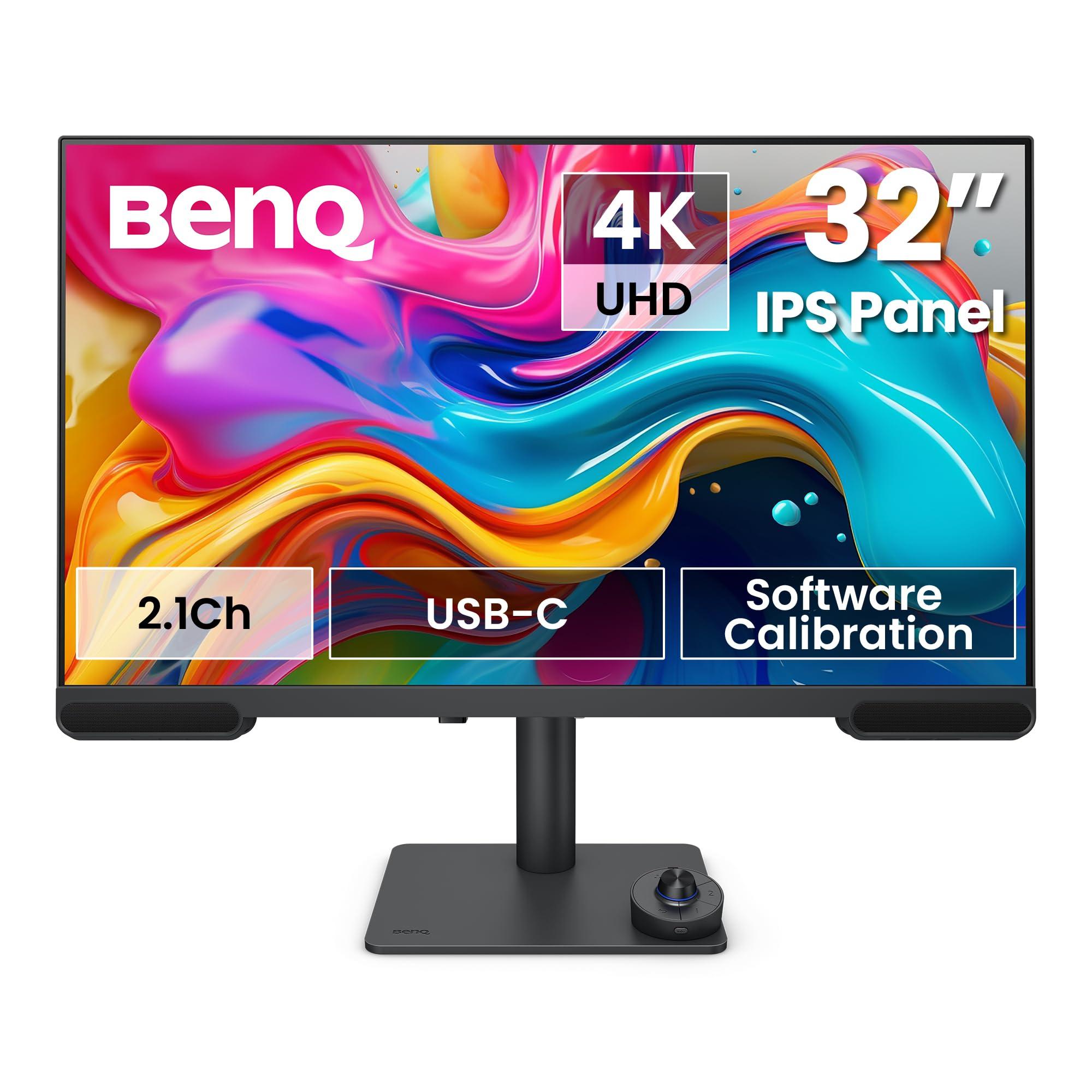 benq-pv3200u-32-4k-uhd-monitor-per-video-editing-95-dci-p3-100-rec-709-srgb-audio-2-1-usb-c-65w-compatibile-mac-calibrazione-in-fabbrica-e-software-supporto-ergonomico