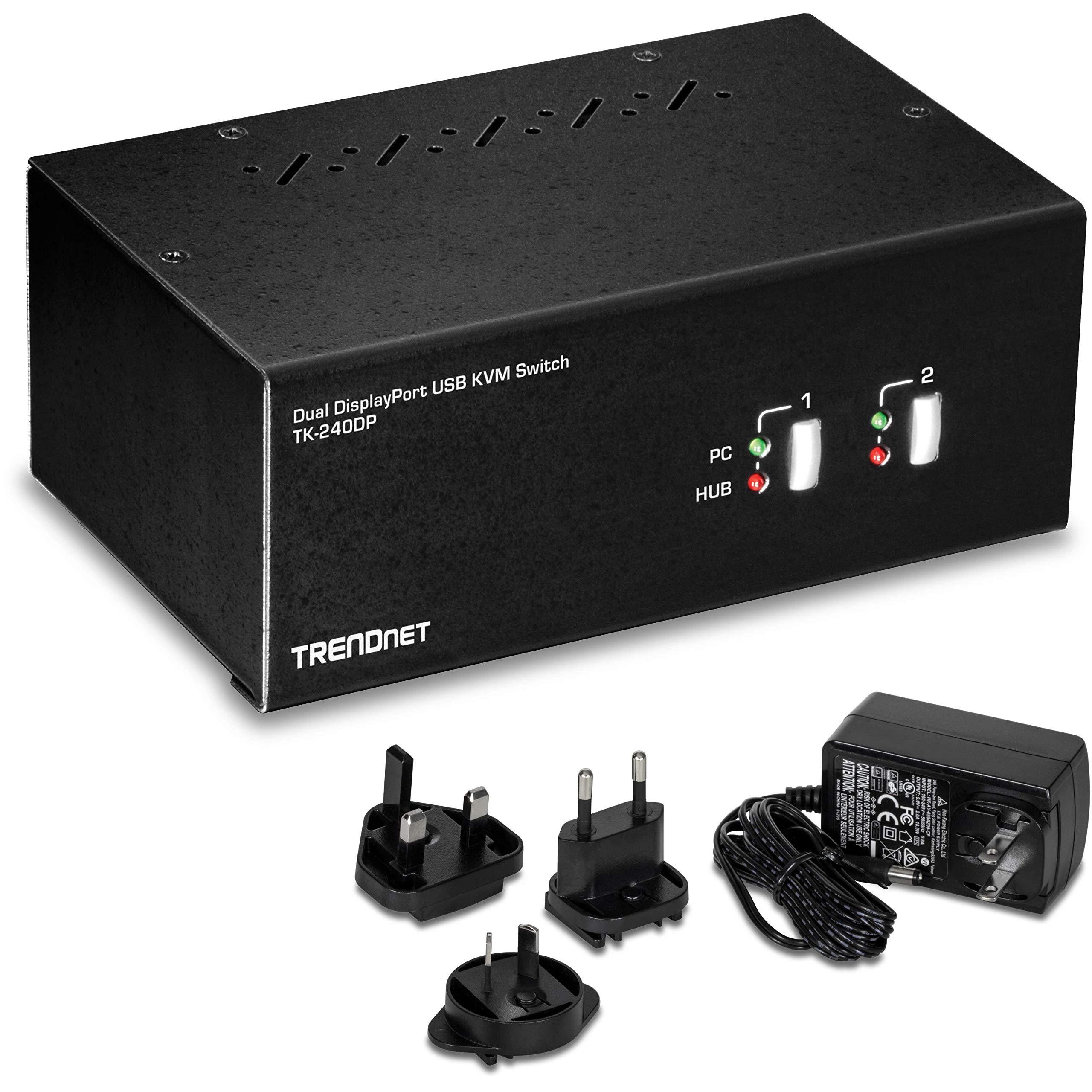 trendnet-tk-240dp-switch-kvm-displayport-a-2-porte-a-doppio-monitor-con-audio-hub-usb-2-0-a-2-porte-risoluzioni-4k-uhd-fino-a-3840-x-2160-collegamento-a-monitor-dual-displayport