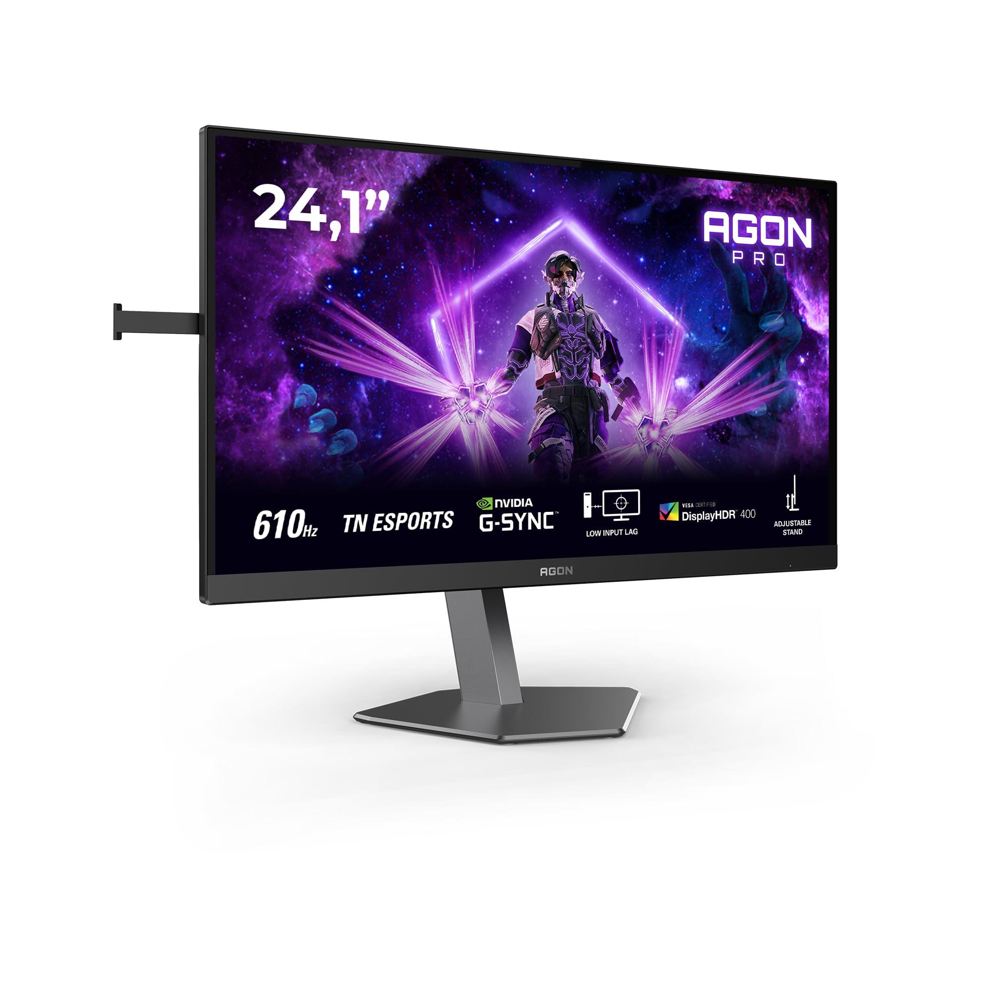 aoc-monitor-da-gioco-ag246fk6-da-24-pollici-fhd-610hz-tn-esports-gtg-da-0-5-ms-adaptive-sync-hdr400-regolazione-dell-altezza-gsync-comp-1920-x-1080-hdmi-2x-2-1-dp-1x-1-4-hub-usb-nero-grigio