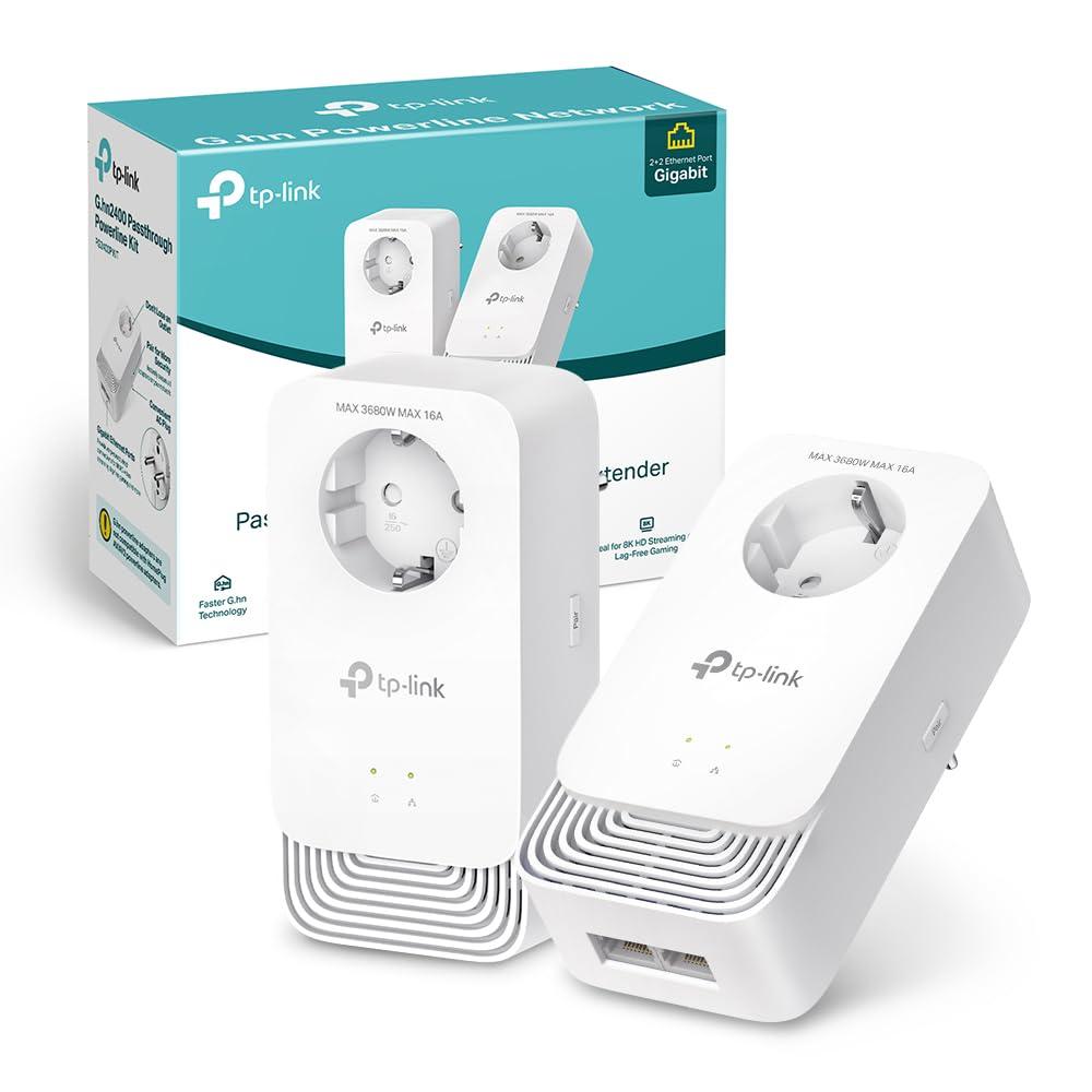 tp-link-pg2400p-kit-powerline-passante-g-hn2400-g-hn-wave2-mimo-2-2-porte-gigabit-ethernet-presa-di-alimentazione-extra-modalita-di-risparmio-energetico-plug-play