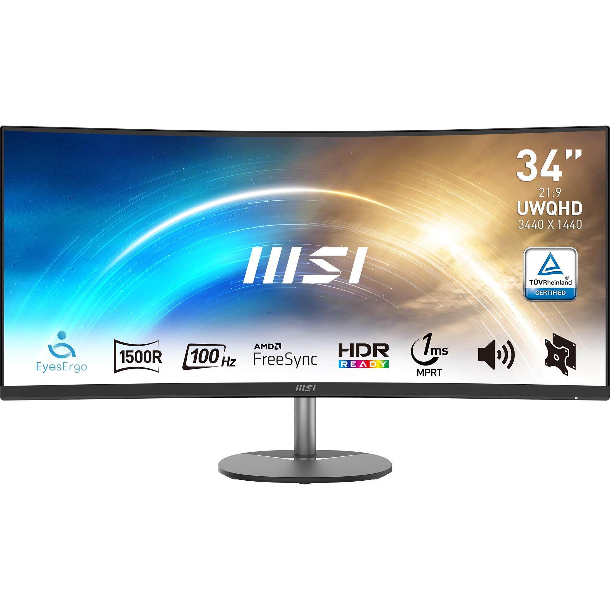 msi-pro-mp341cq-monitor-curvo-34-uwqhd-3440-x-1440-pannello-21-9-100-hz-1-ms-mprt-anti-flicker-less-blue-light-speaker-integrati-2x-hdmi-2-0b-1x-dp-vesa-100x100-nero