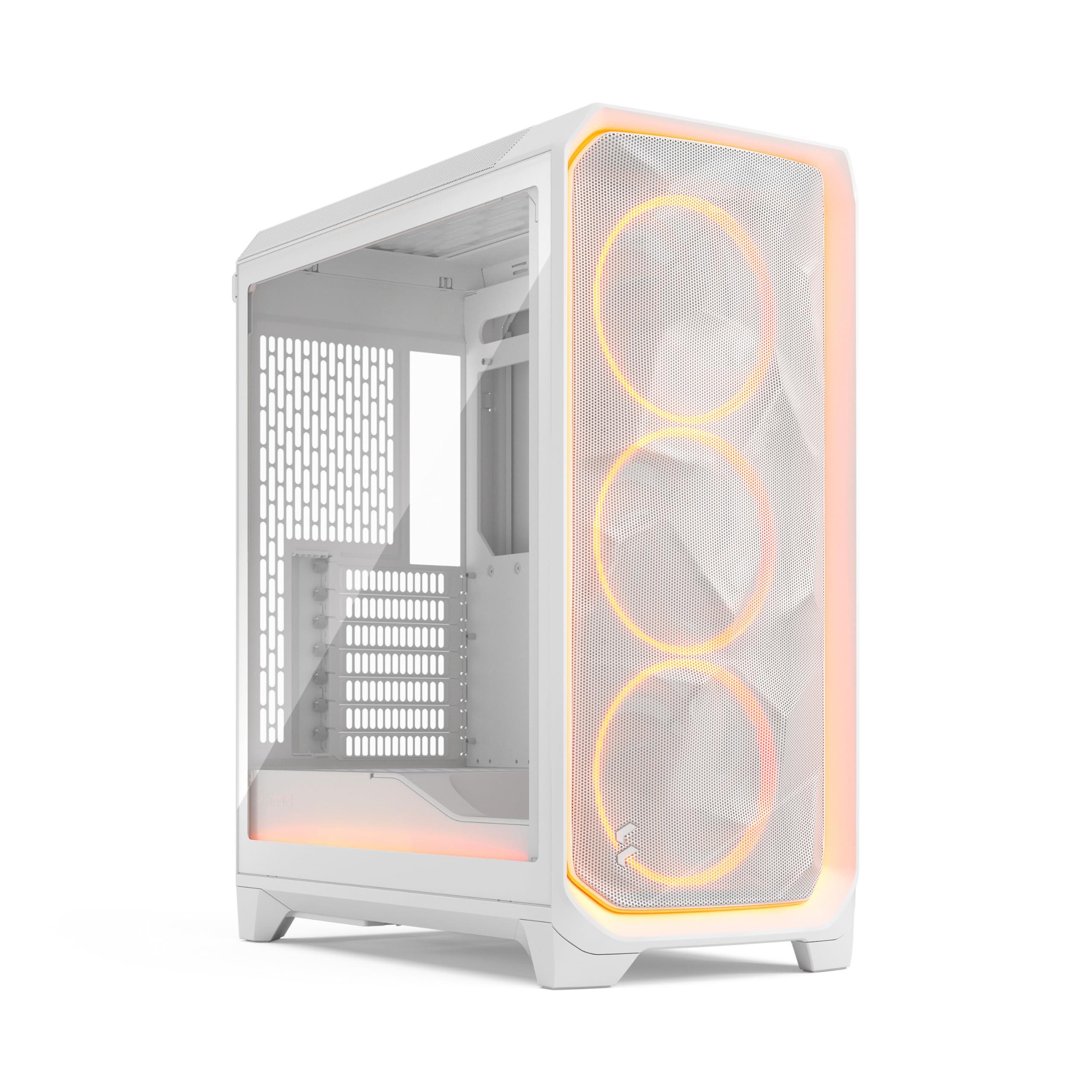 fractal-design-meshify-3-ambience-pro-rgb-white-tempered-glass-clear-tint-high-airflow-pc-gaming-case-mesh-front-panel-adjust-pro-hub-and-three-argb-momentum-14-fans-included