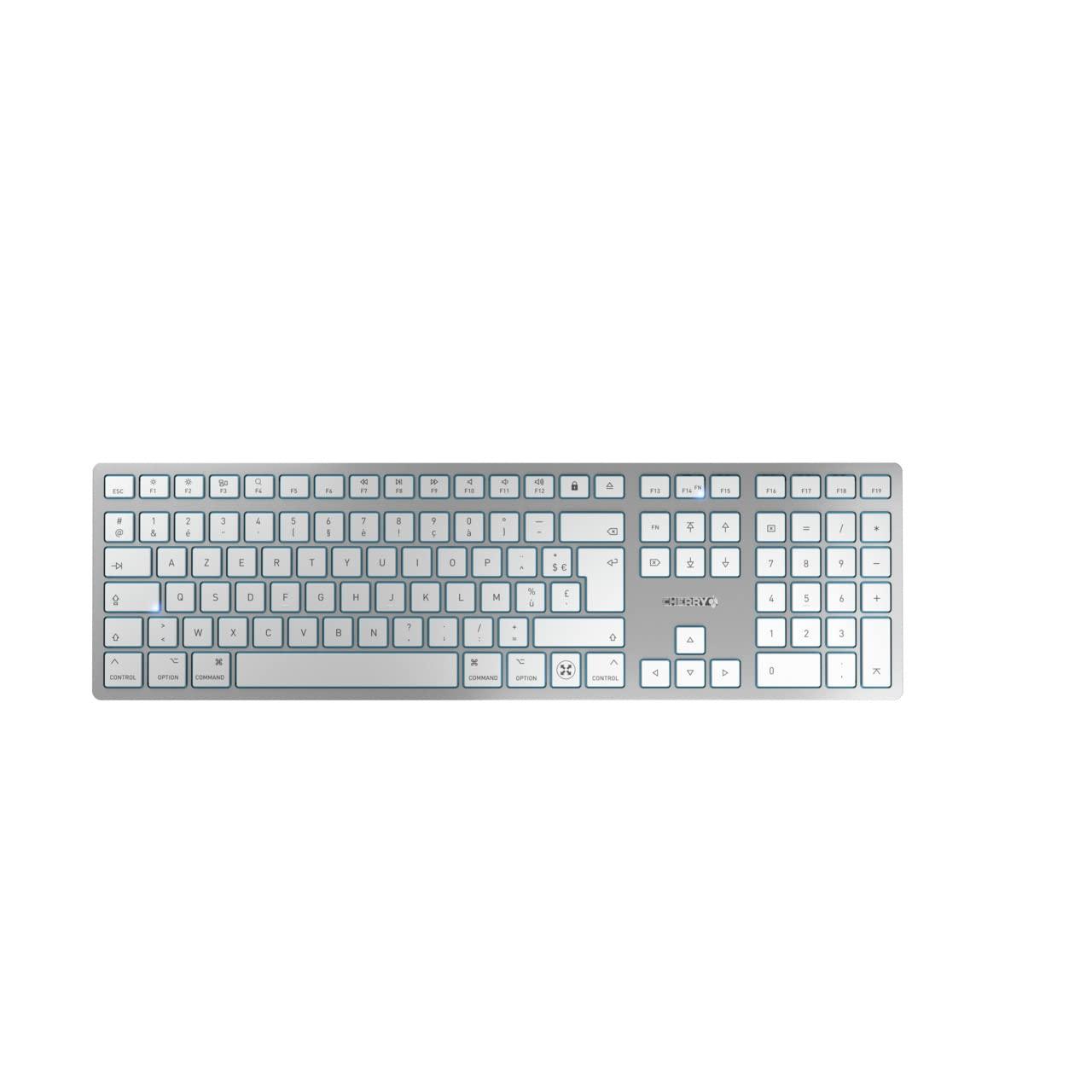 cherry-kw-9100-slim-for-mac-tastiera-mac-senza-fili-layout-per-la-francia-azerty-connessione-bluetooth-o-wireless-2-4-ghz-tasti-piatti-ricaricabile-bianco-argento