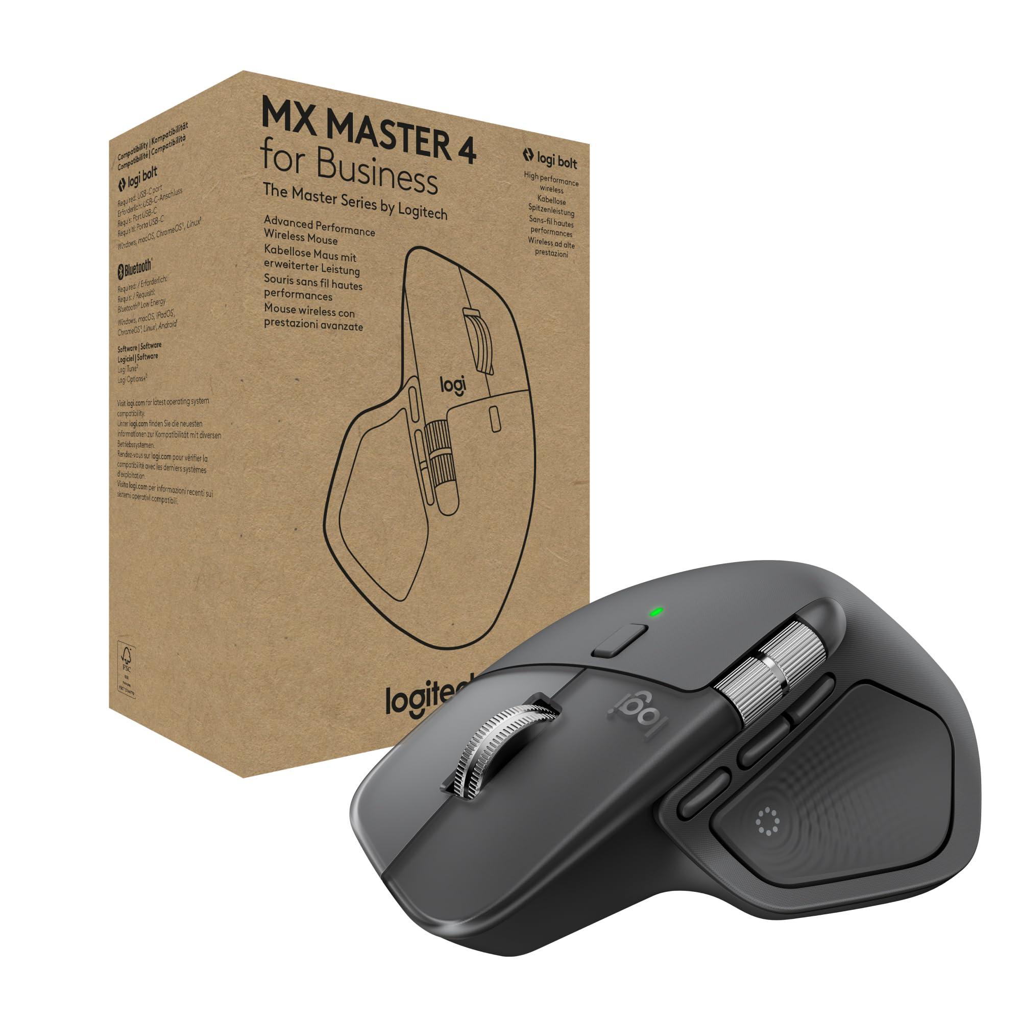 logitech-mx-master-4-for-business-mouse-wireless-con-clic-discreti-8000-dpi-scorrimento-magspeed-ricevitore-logi-bolt-bluetooth-actions-ring-tecnologia-aptica-ricarica-usb-c-graphite