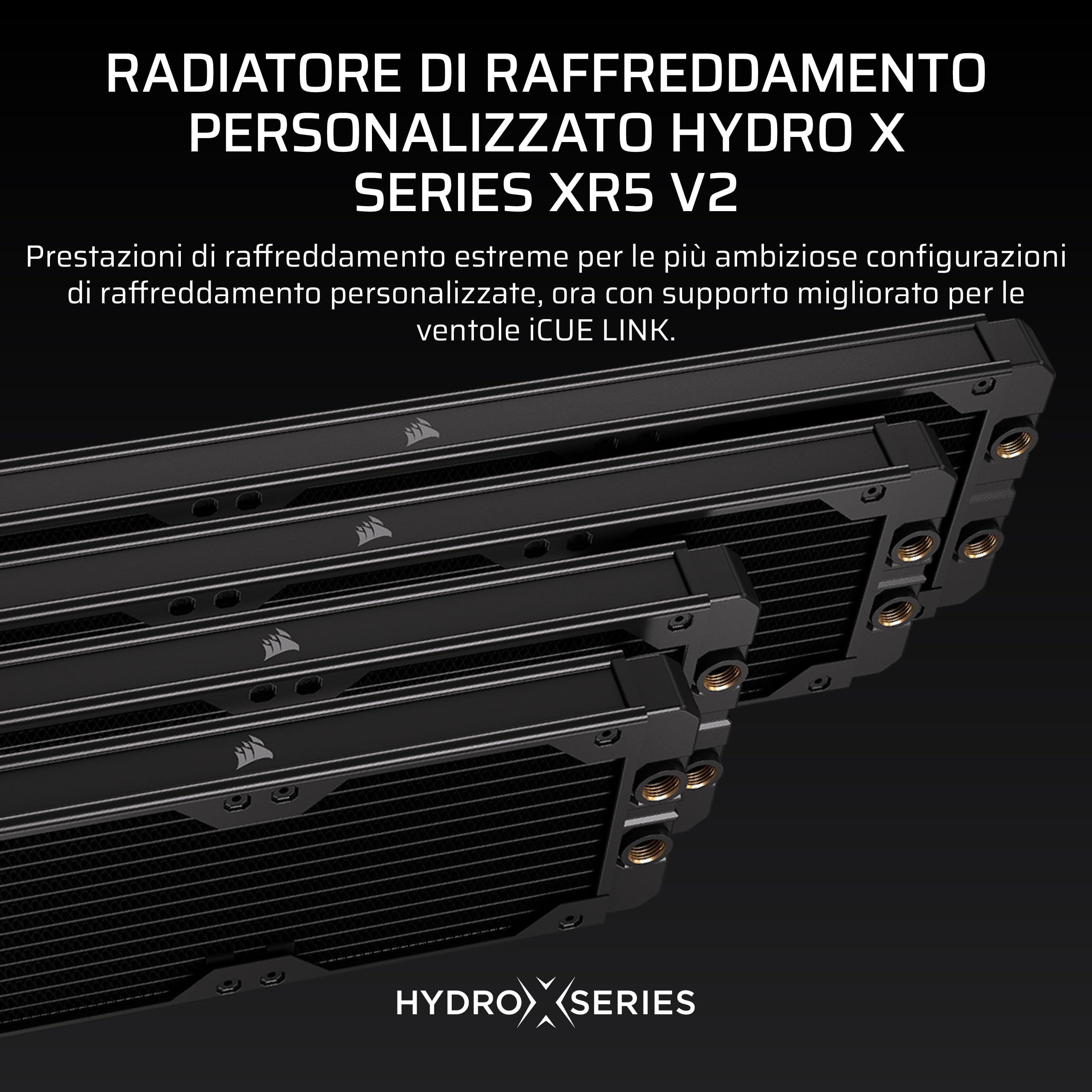corsair-hydro-x-series-xr5-da-360-mm-v2-radiatore-per-raffreddamento-ad-acqua-personalizzato-compatibile-con-icue-link-3-supporti-per-ventole-da-120-mm-filettatura-g1-4-di-pollice-nero