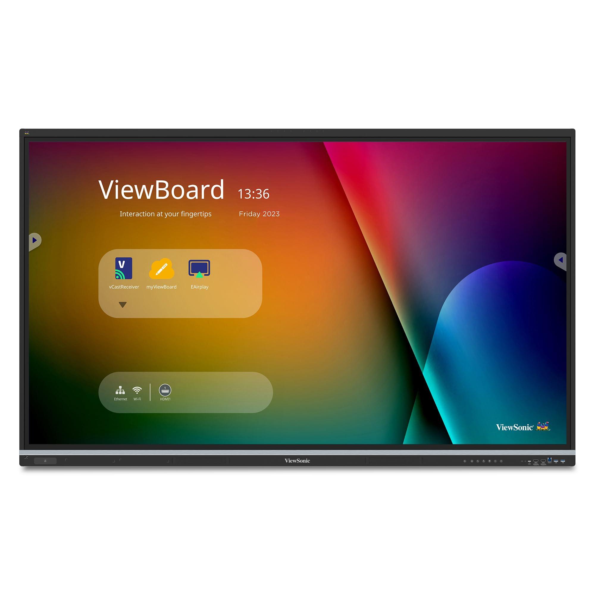 viewsonic-ifp8651-86-pollici-4k-viewboard-interactive-smart-board-con-software-educativo-integrato-android-14-google-edla-50-punti-microfono-integrato-hdmi-vga-hub-usb-e-ingressi-usb-c