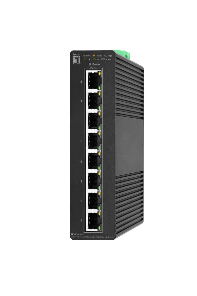 levelone-hilbert-switch-industriale-gigabit-poe-smart-lite-a-8-porte-8-uscite-poe-802-3at-af-poe