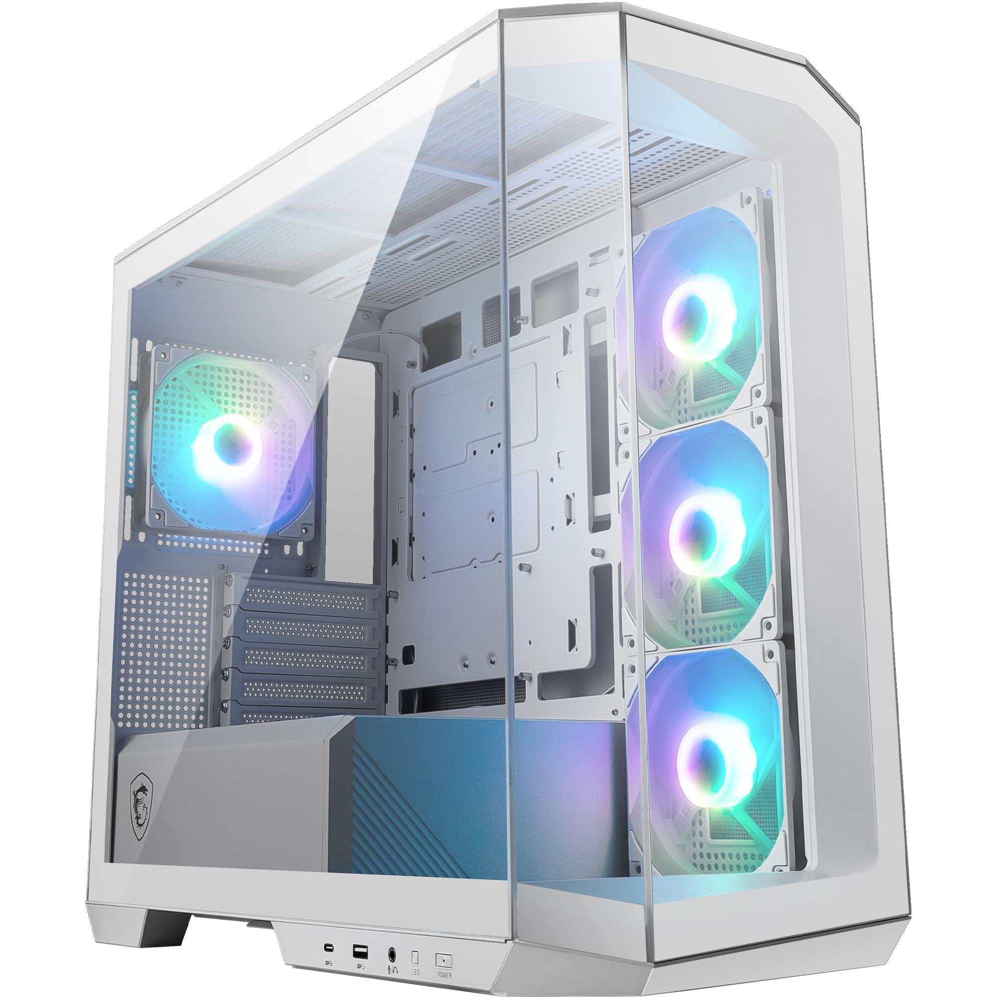 msi-mag-pano-m100r-pz-white-case-pc-micro-atx-3-ventole-argb-da-120mm-a-lama-inversa-e-1-ventola-argb-da-120mm-con-hub-supporto-gpu-filtri-antipolvere-usb-type-c-20gbps