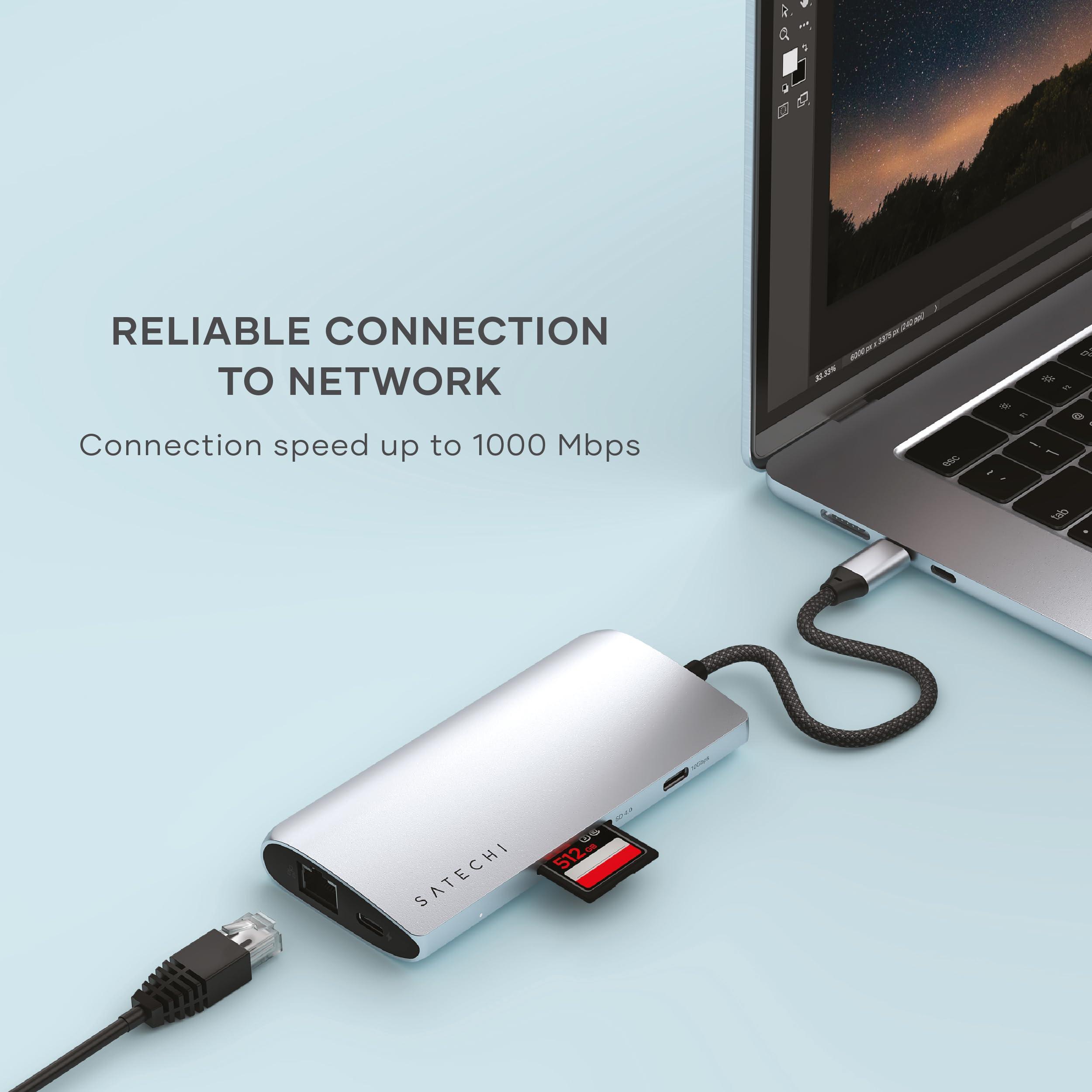 satechi-8-in-1-hub-usb-c-v3-con-hdmi-8k-30hz-o-4k-120hz-ricarica-pd-100w-ethernet-4x-porte-usb-c-10gbps-e-lettore-schede-sd-uhs-ii-per-macbook-air-pro-pc-portatile-argento