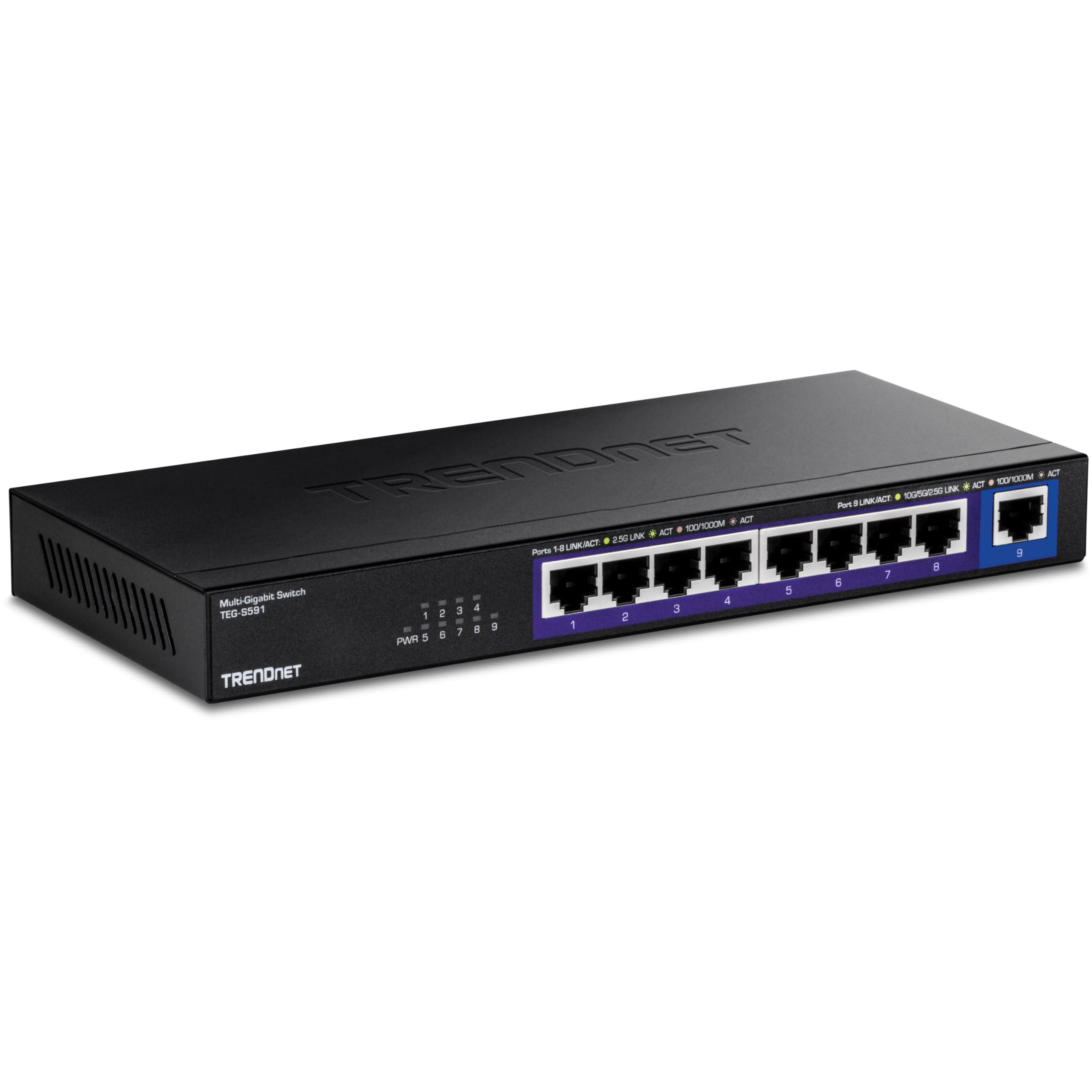 trendnet-switch-multi-gig-a-9-porte-teg-s591-8-porte-rj-45-da-2-5-g-1-porta-rj-45-da-10-g-capacita-di-commutazione-60-gbps-splitter-ethernet-conforme-ndaa-e-taa-protezione-a-vita-nero