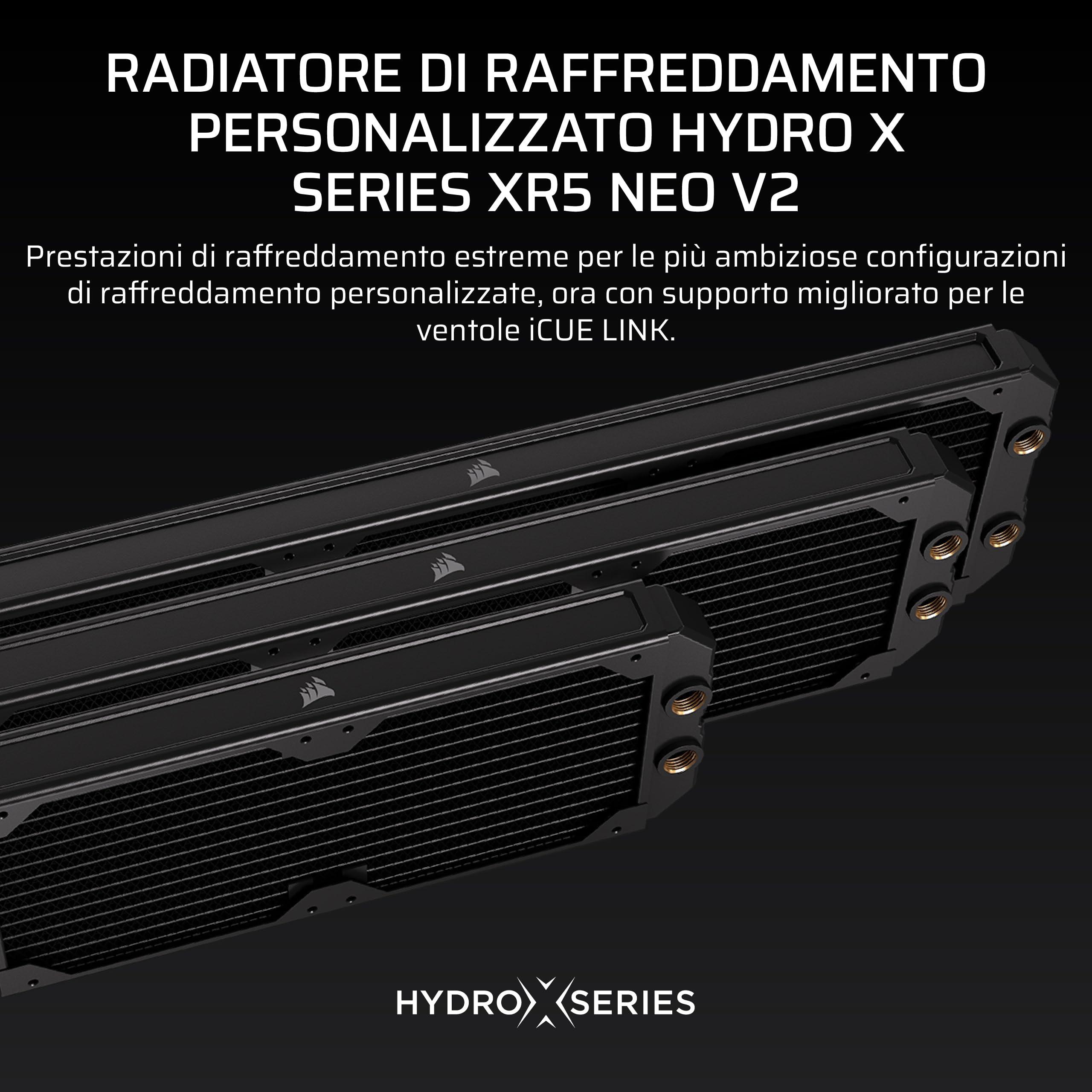 corsair-hydro-x-series-xr5-neo-v2-da-360-mm-radiatore-di-raffreddamento-personalizzato-compatibile-con-ventole-icue-link-3-supporti-per-ventole-da-120-mm-filettature-g1-4-nero