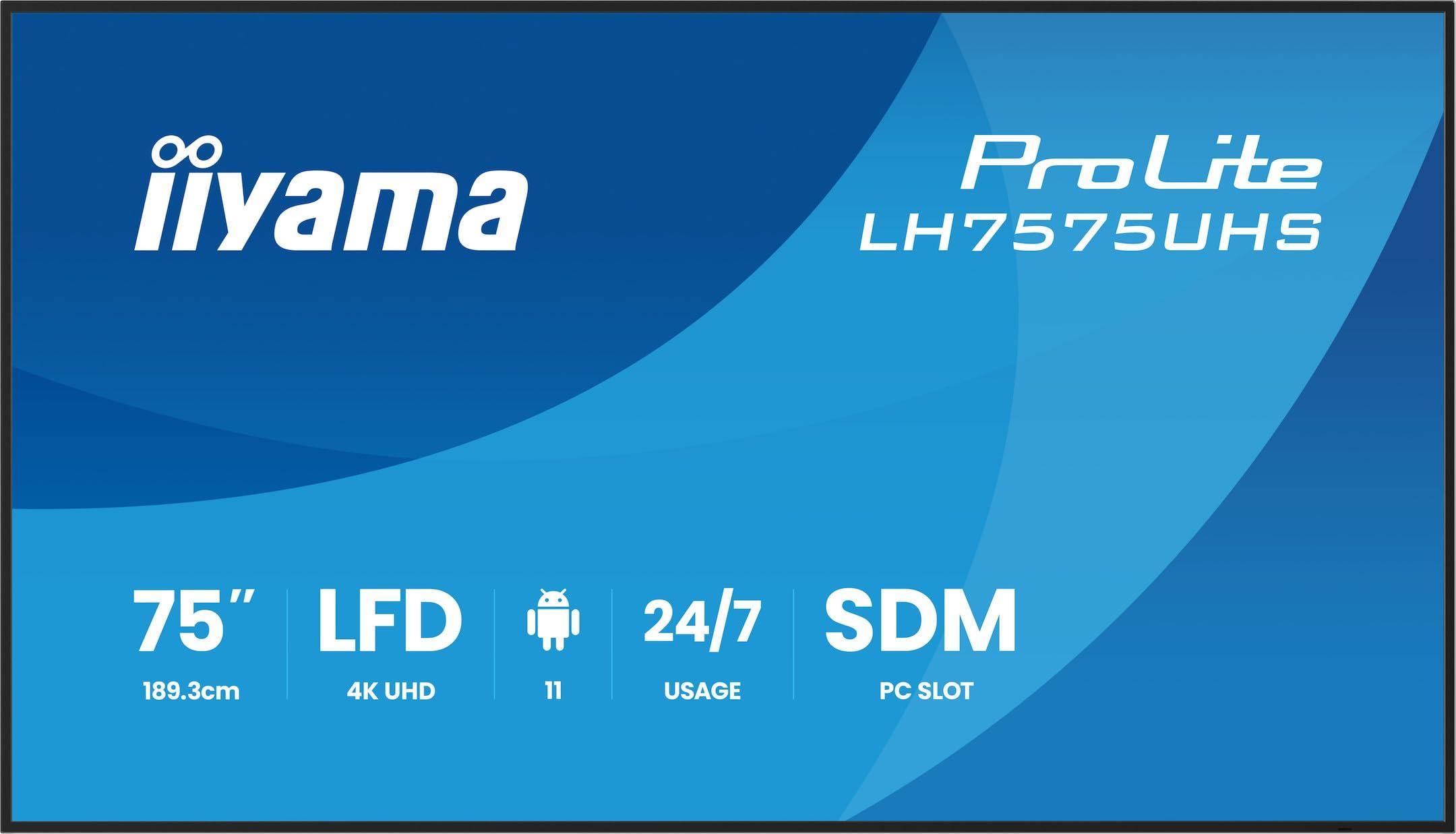 iiyama-prolite-lh7575uhs-b2ag-display-di-segnaletica-digitale-4k-75-con-tempo-di-funzionamento-24-7-sistema-android-os-funzione-signal-failover-e-slot-intel-sdm
