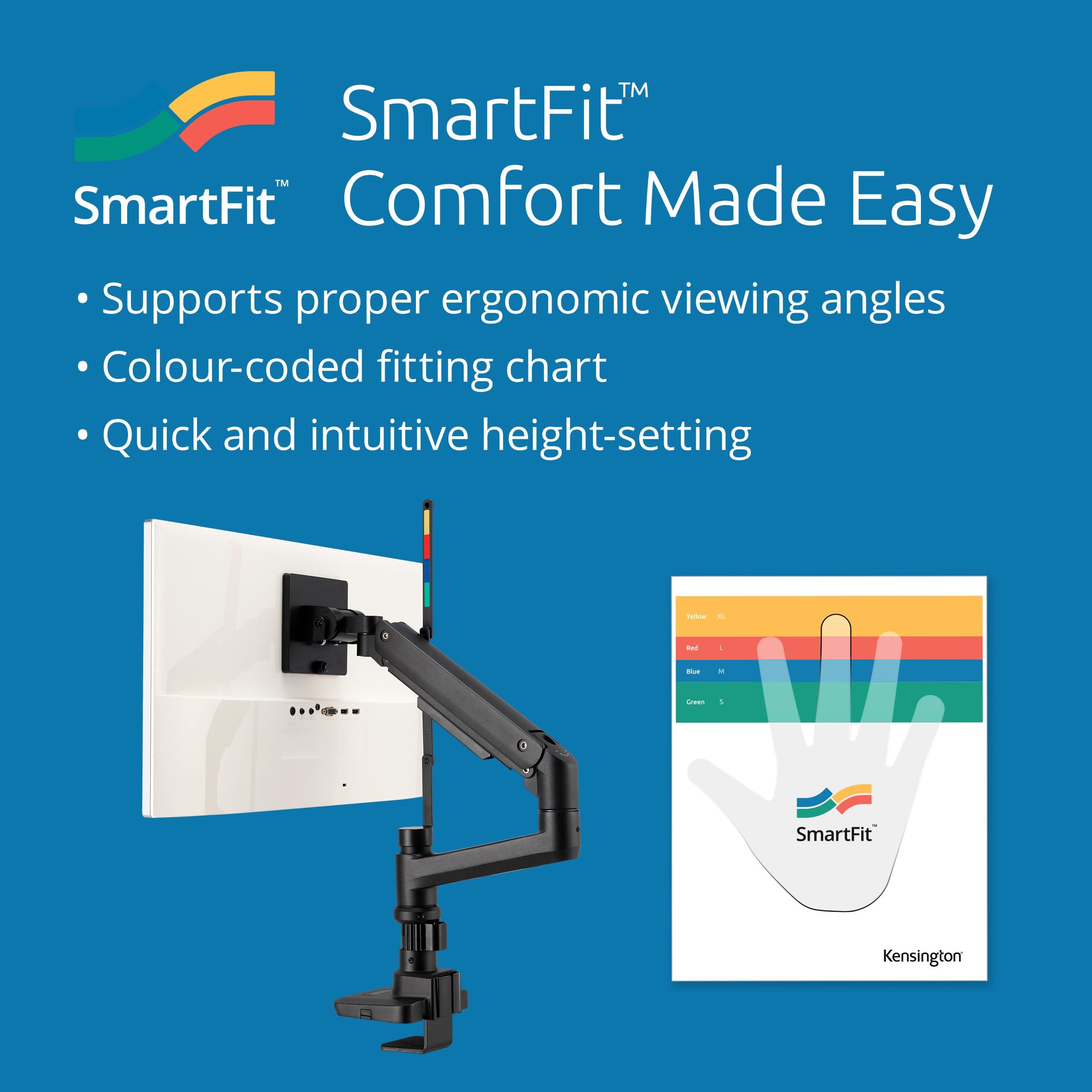 kensington-k58273ww-supporto-premium-heavy-duty-per-monitor-singolo-smartfit-regolabile-con-molla-a-gas-supporto-per-schermi-di-computer-supporta-fino-a-49-20kg-con-vesa-75-100-200-300